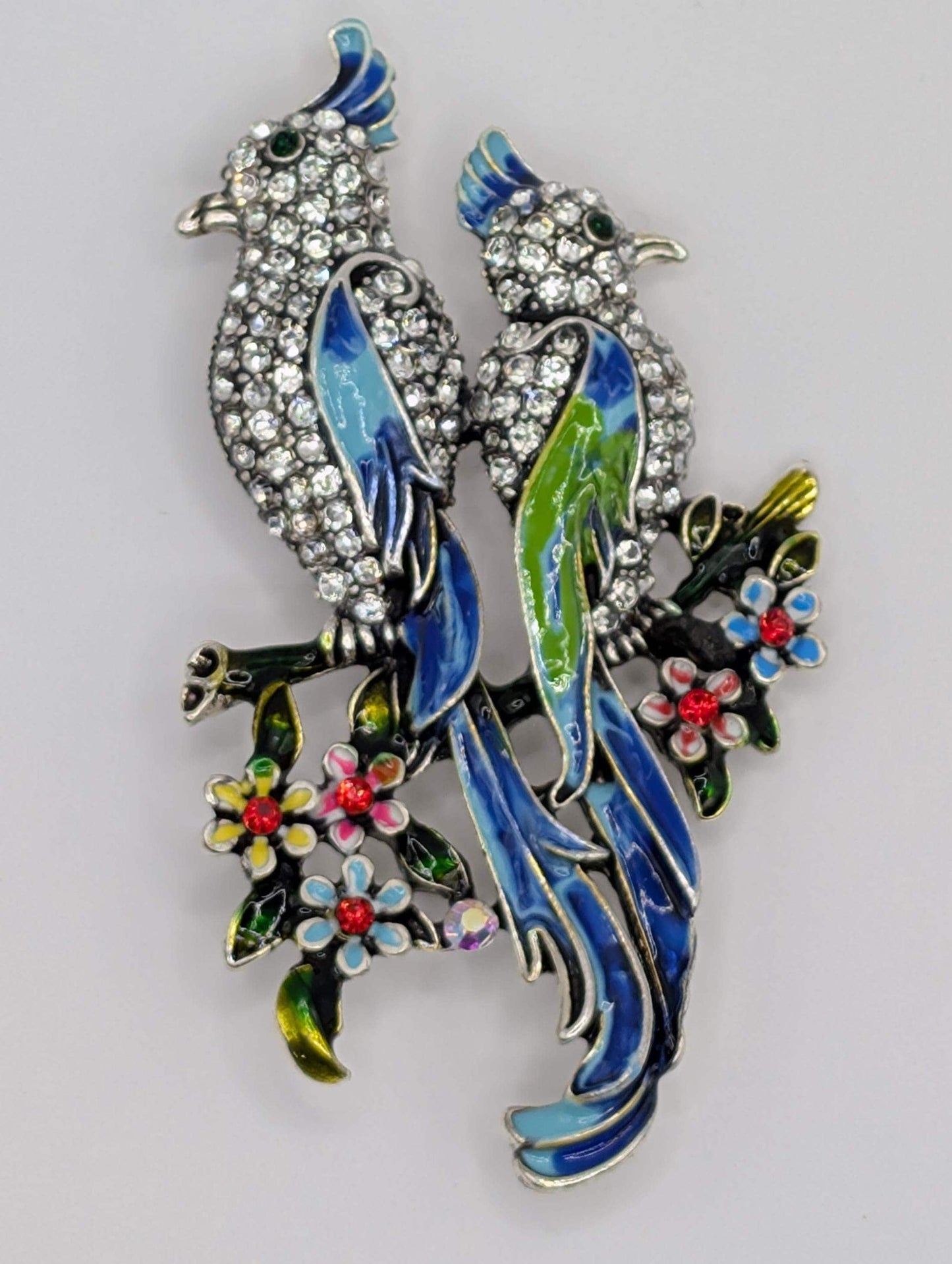 Silver Plated Cockatiel Brooch