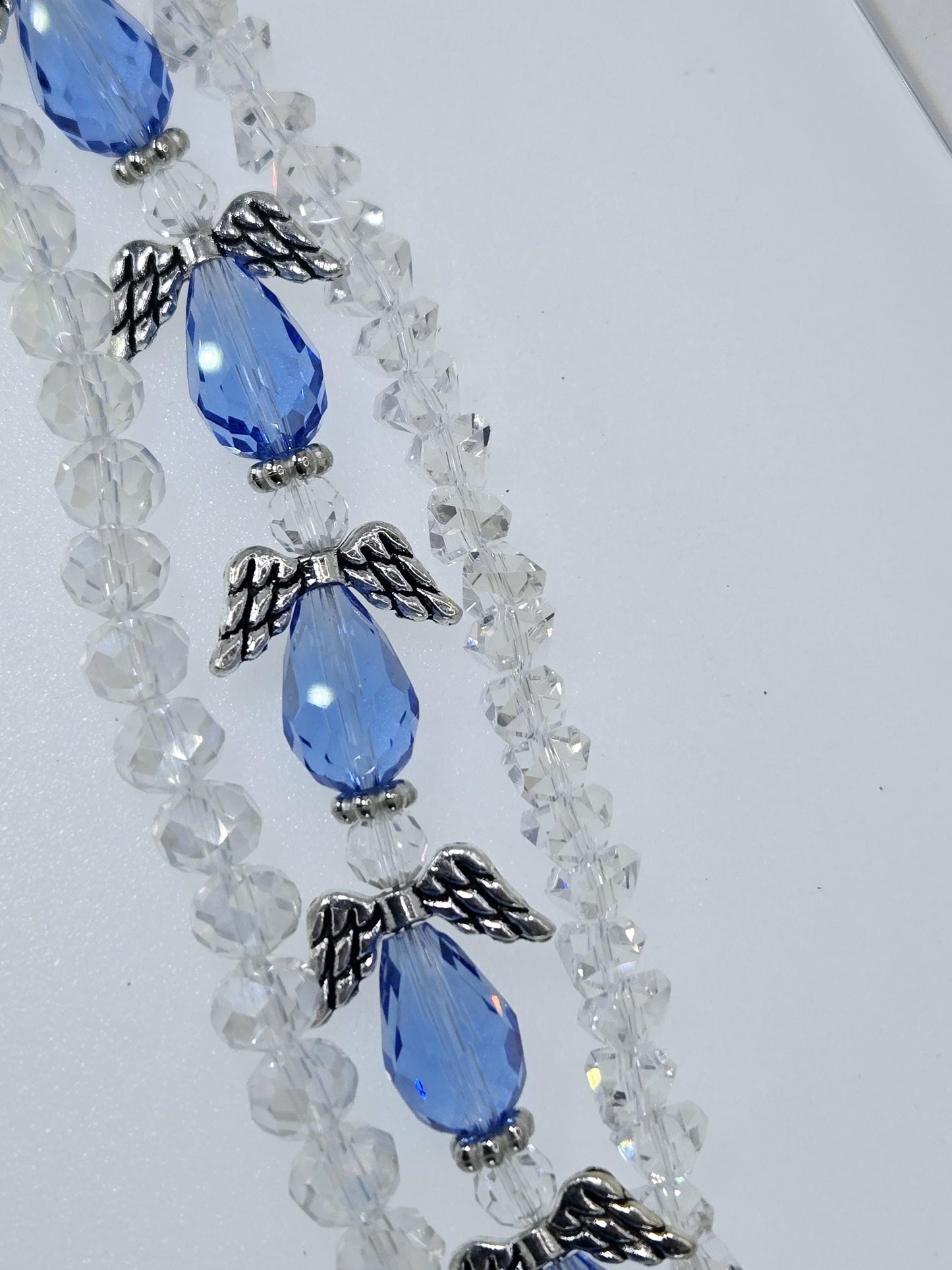 Faceted Blue Angel Glass Bead Strands: Colorful DIY Jewelry Making Supplies