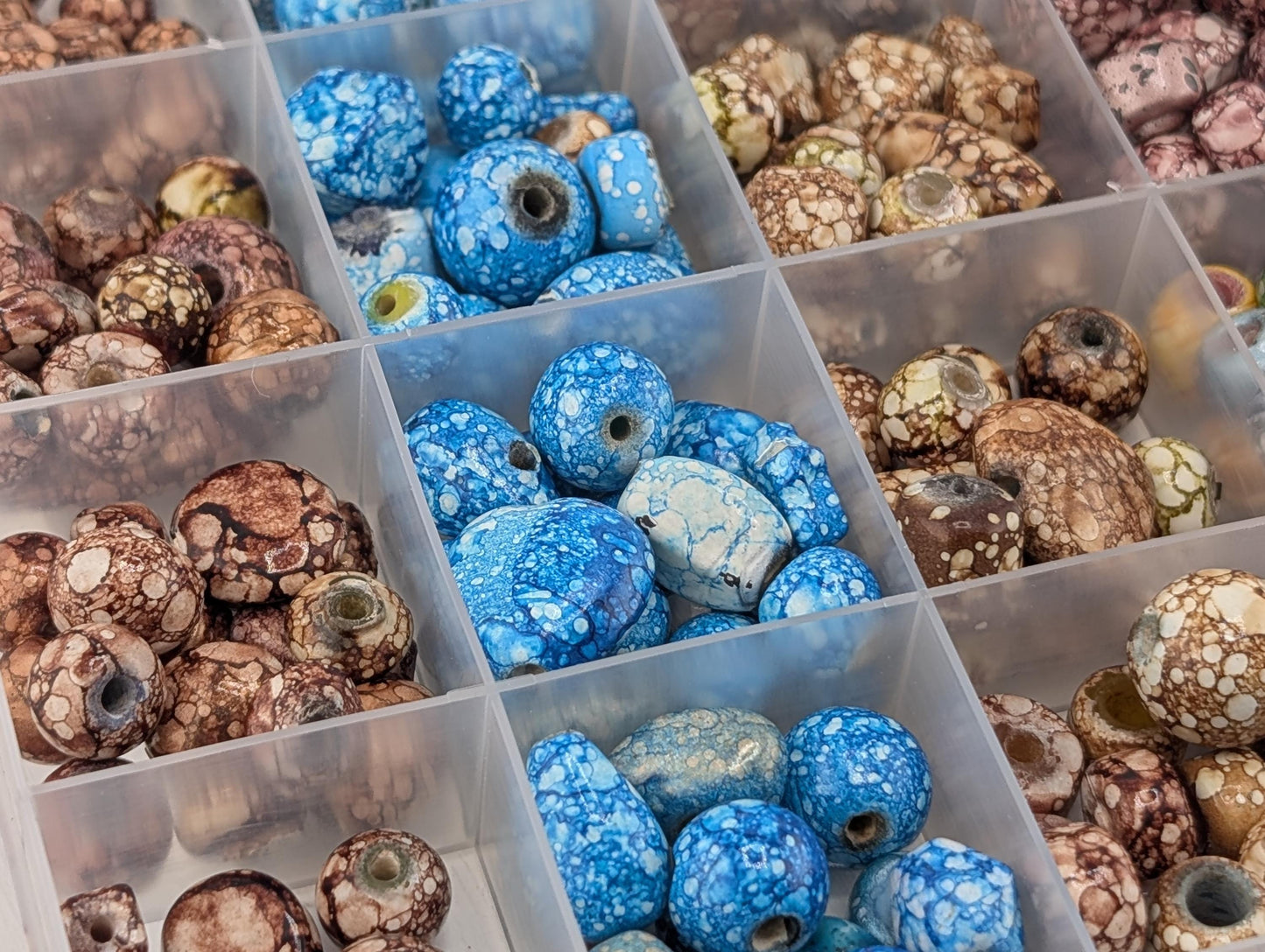 Assorted Glass Marbled Beads