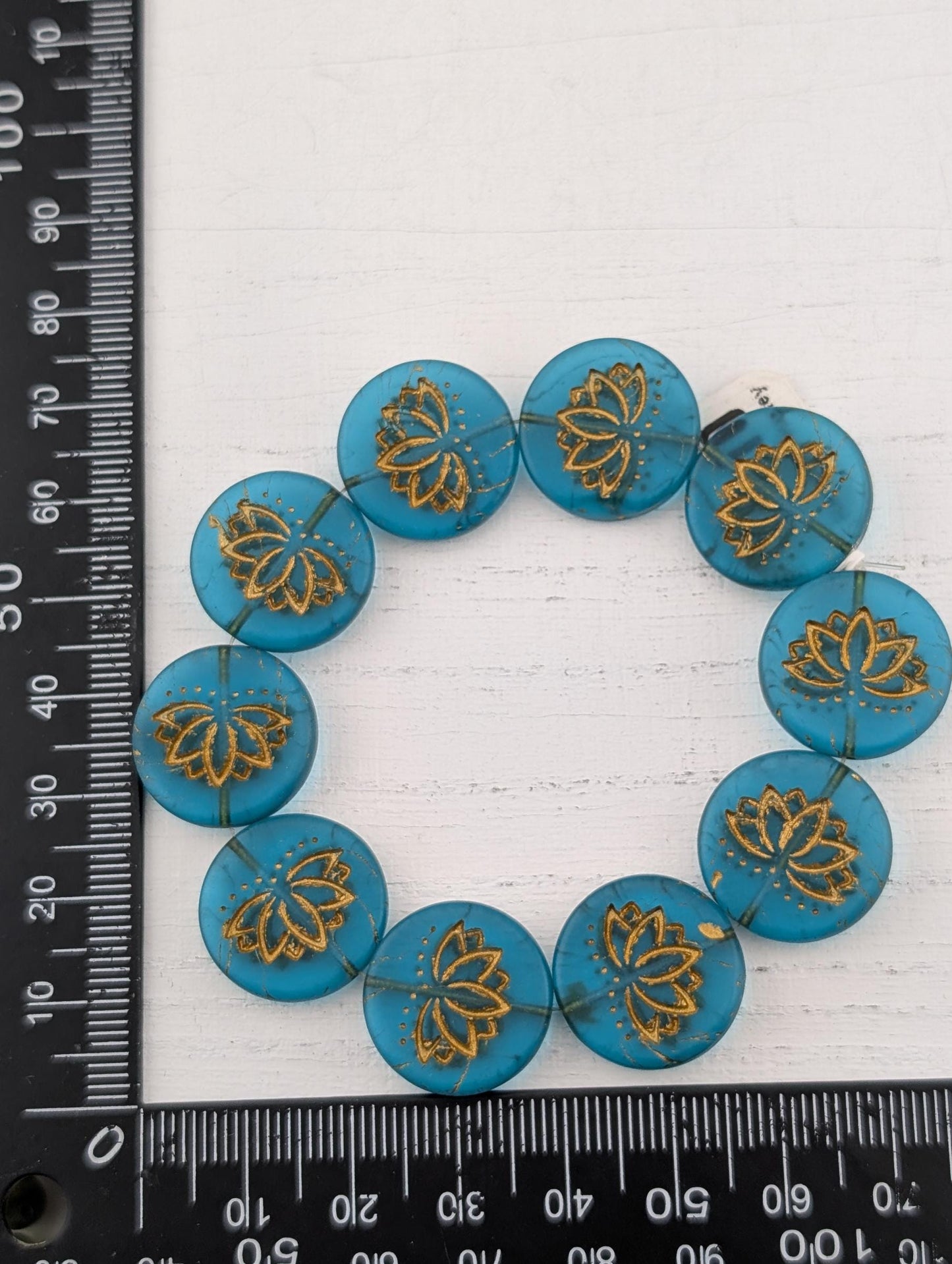 18mm Czech Glass Lotus Flower Beads: Boho Jewelry Making Supply (10 pcs)