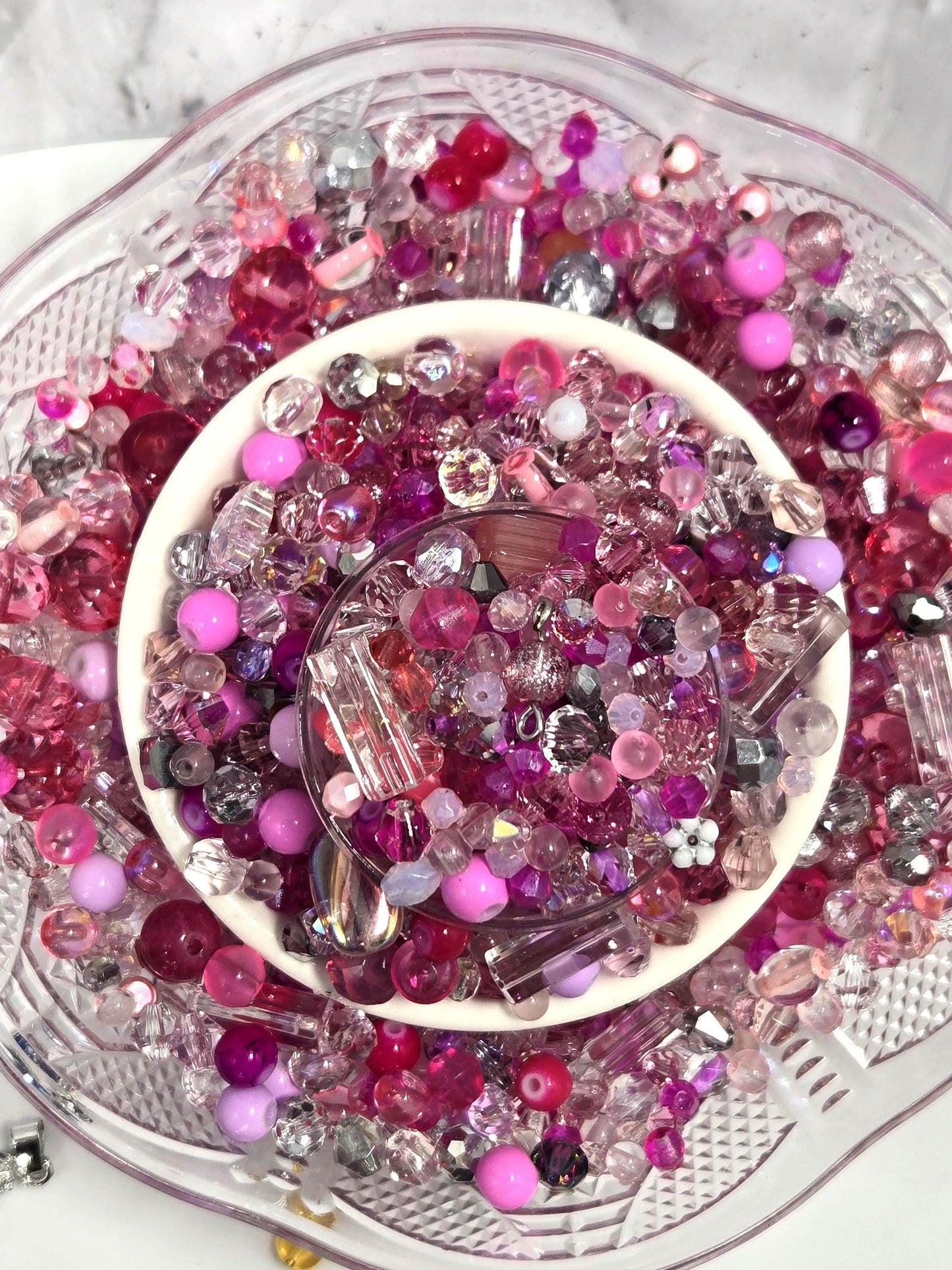 Learise Exclusive "Peony Blush" Glass Bead Soup Mix (30g Pkg)