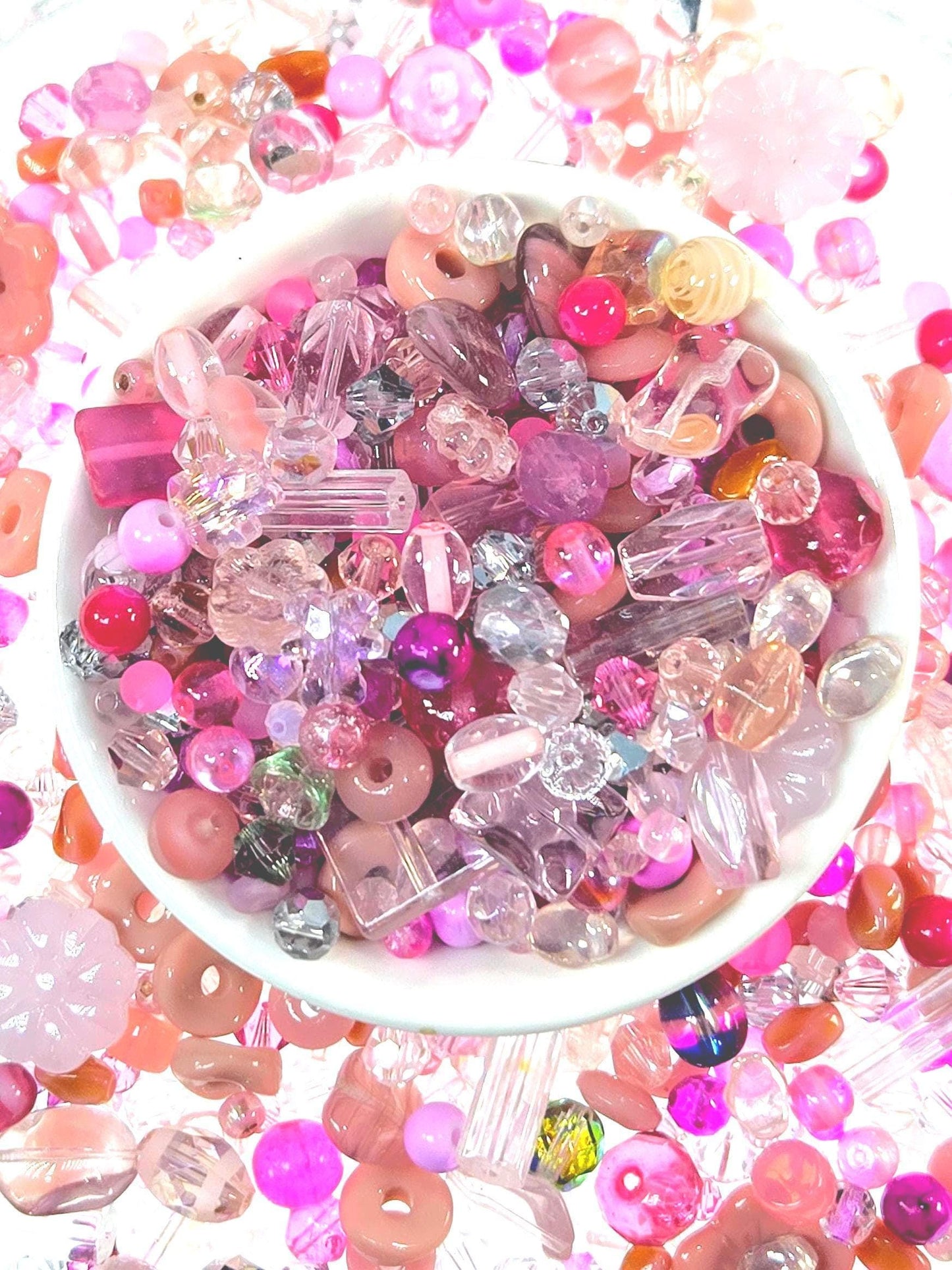 Learise Exclusive "Peony Blush" Glass Bead Soup Mix (30g Pkg)