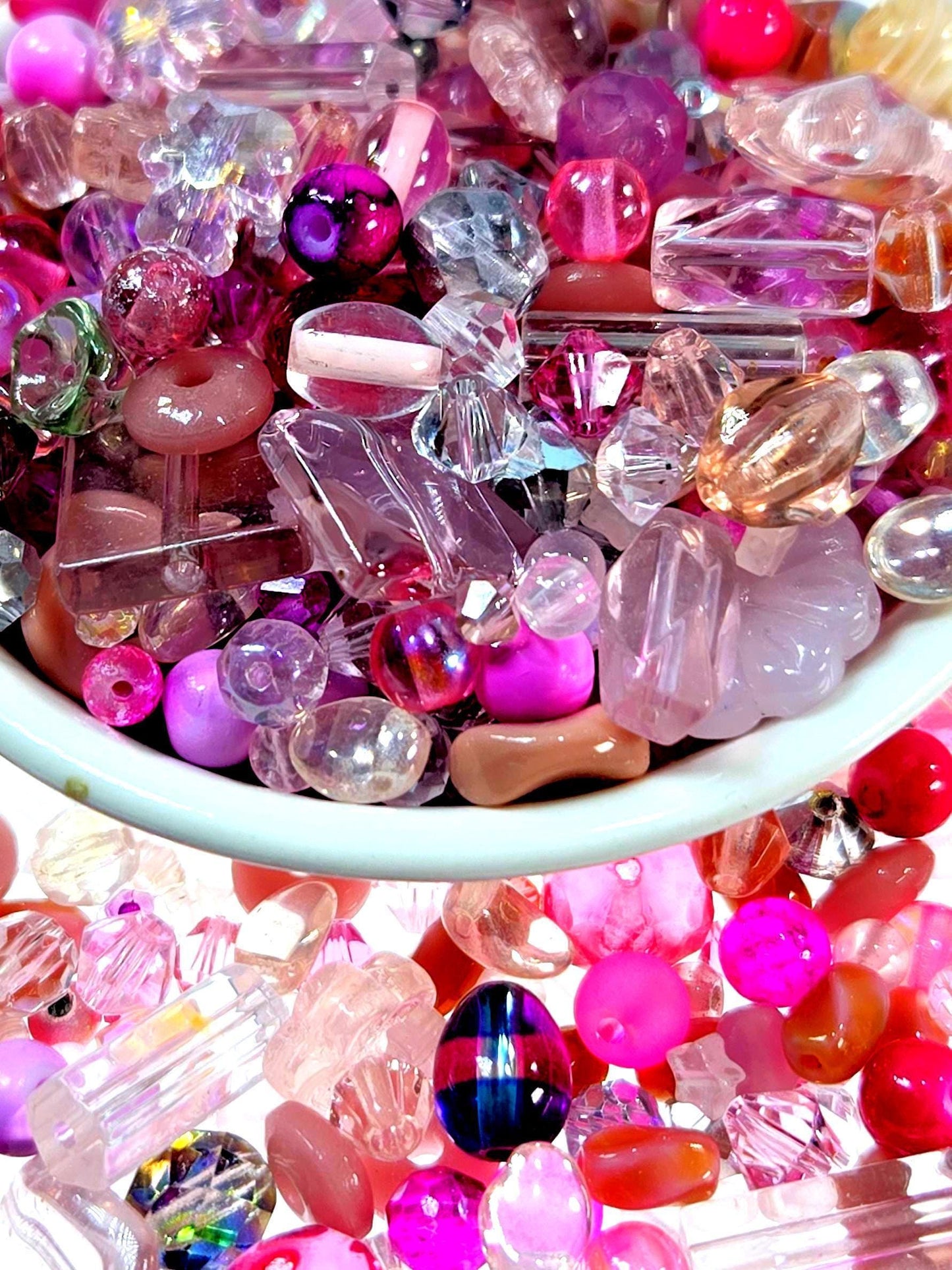 Learise Exclusive "Peony Blush" Glass Bead Soup Mix (30g Pkg)