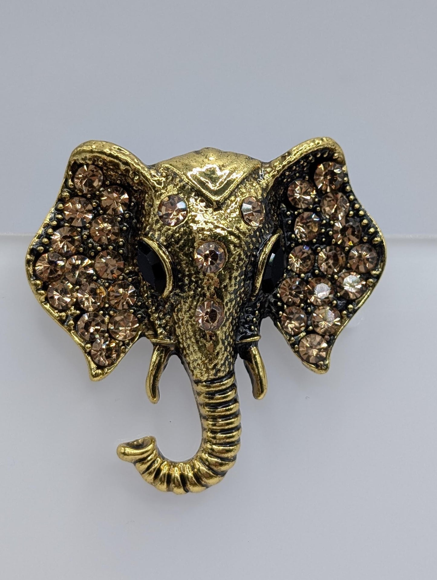 Gold Plated Elephant Brooch