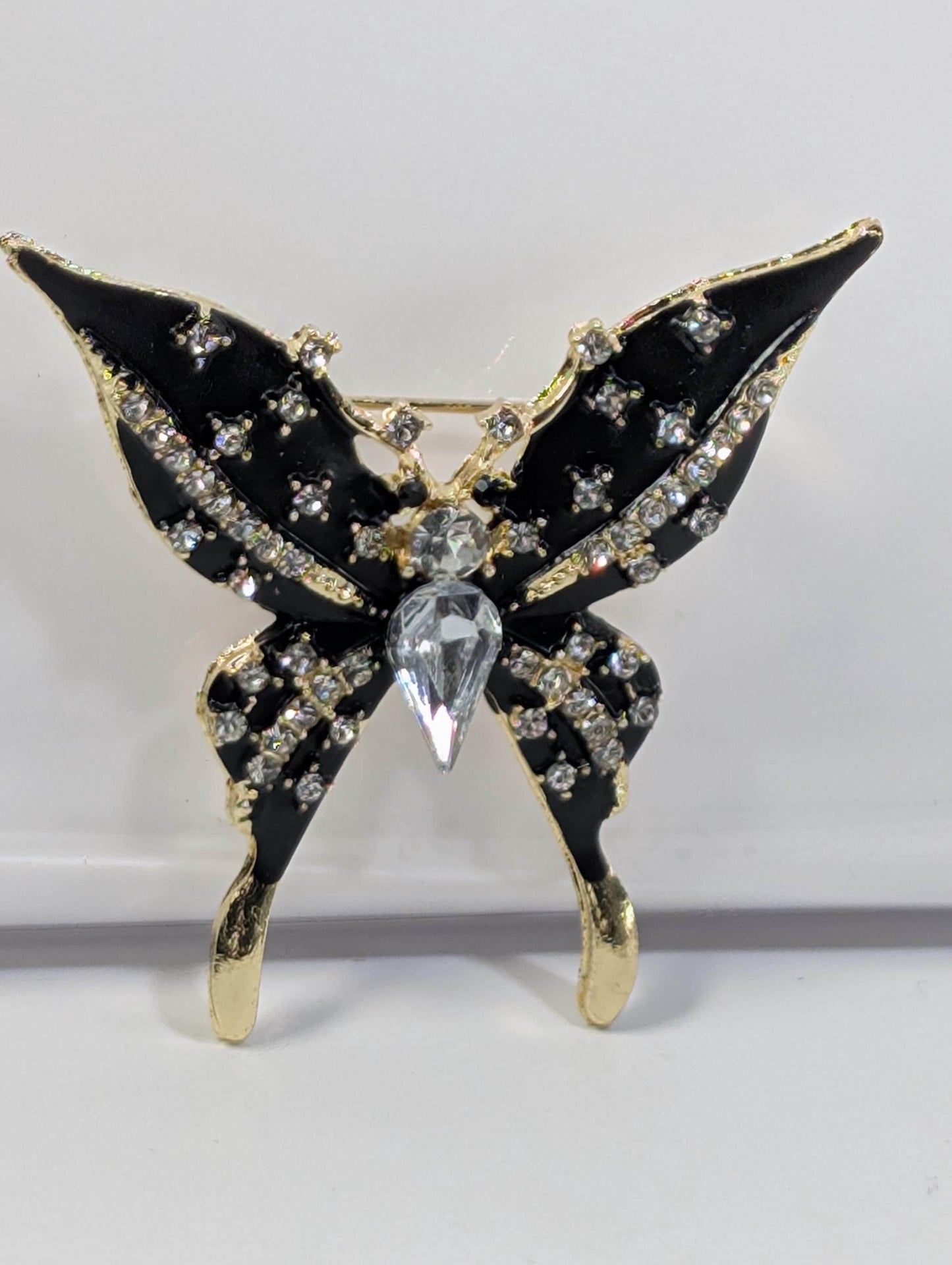 Black & Gold Butterfly Brooch