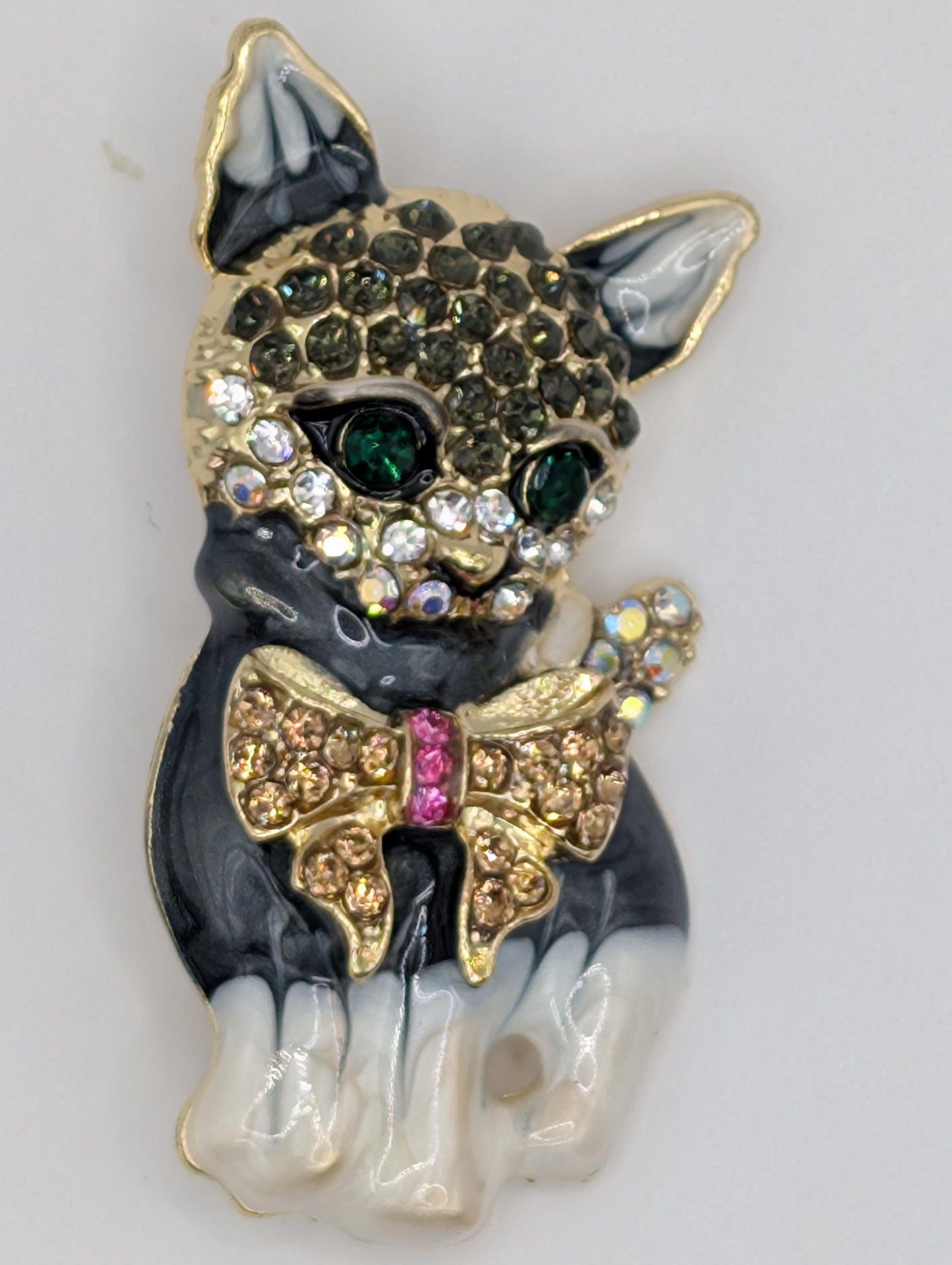 Golden Plate Kitty Brooch