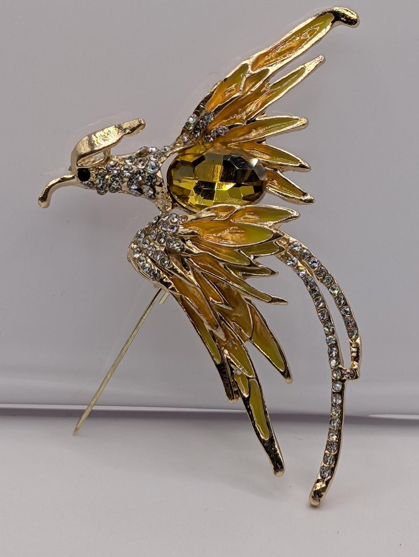 Golden Plate Phoenix Brooch