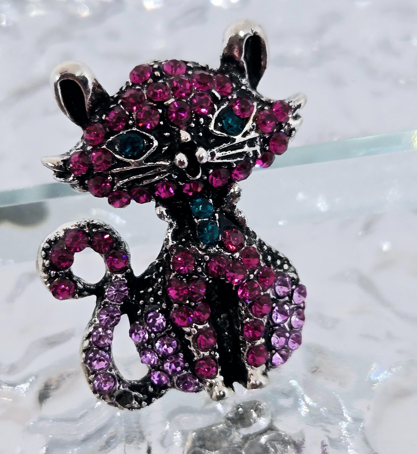 Silver Plated Kitty Brooch