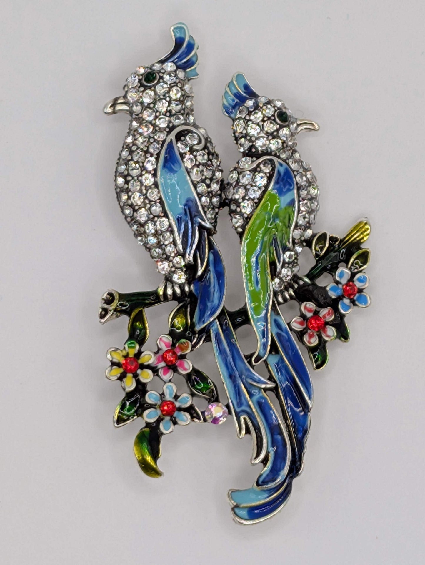 Silver Plated Cockatiel Brooch