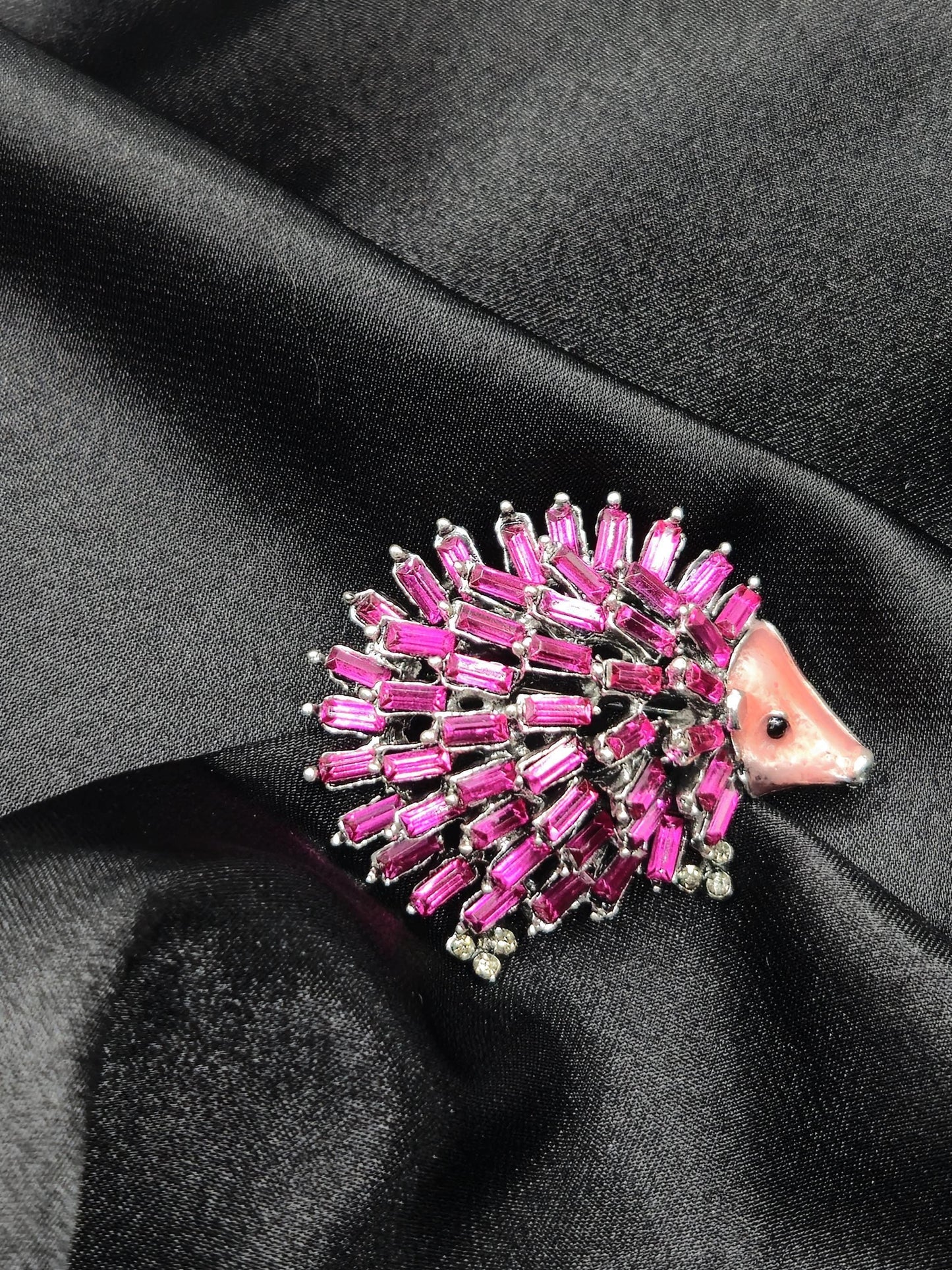 Golden Plate Fuschia Flower Brooch