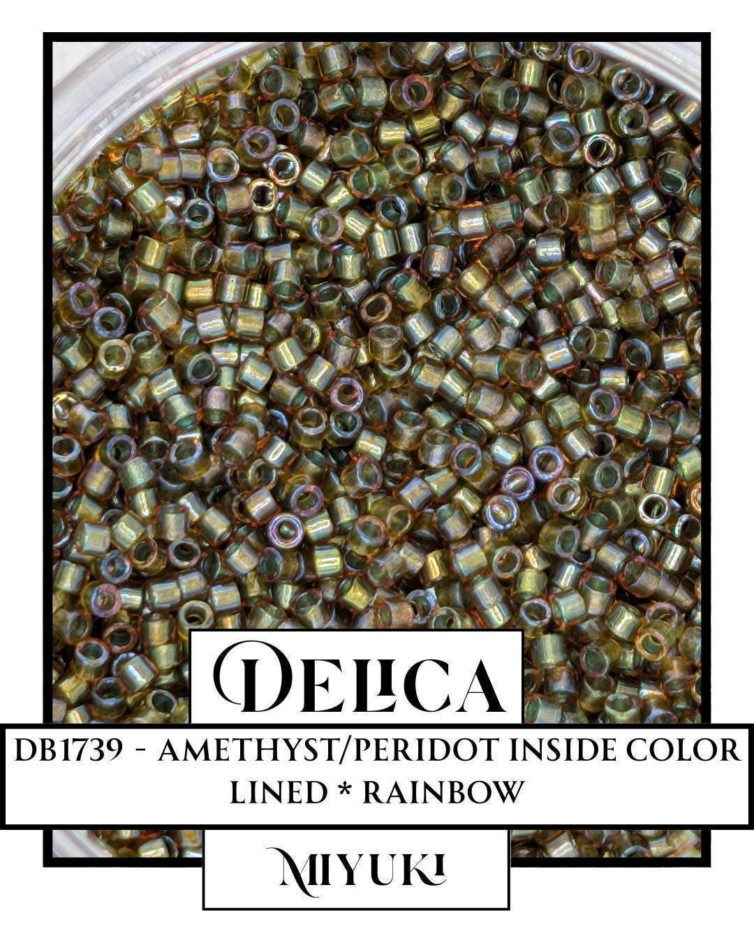 DB1739-Miyuki Delica 11/0:Amethyst/Peridot ICL*/R (7 gram pkg ~1400 Pcs)