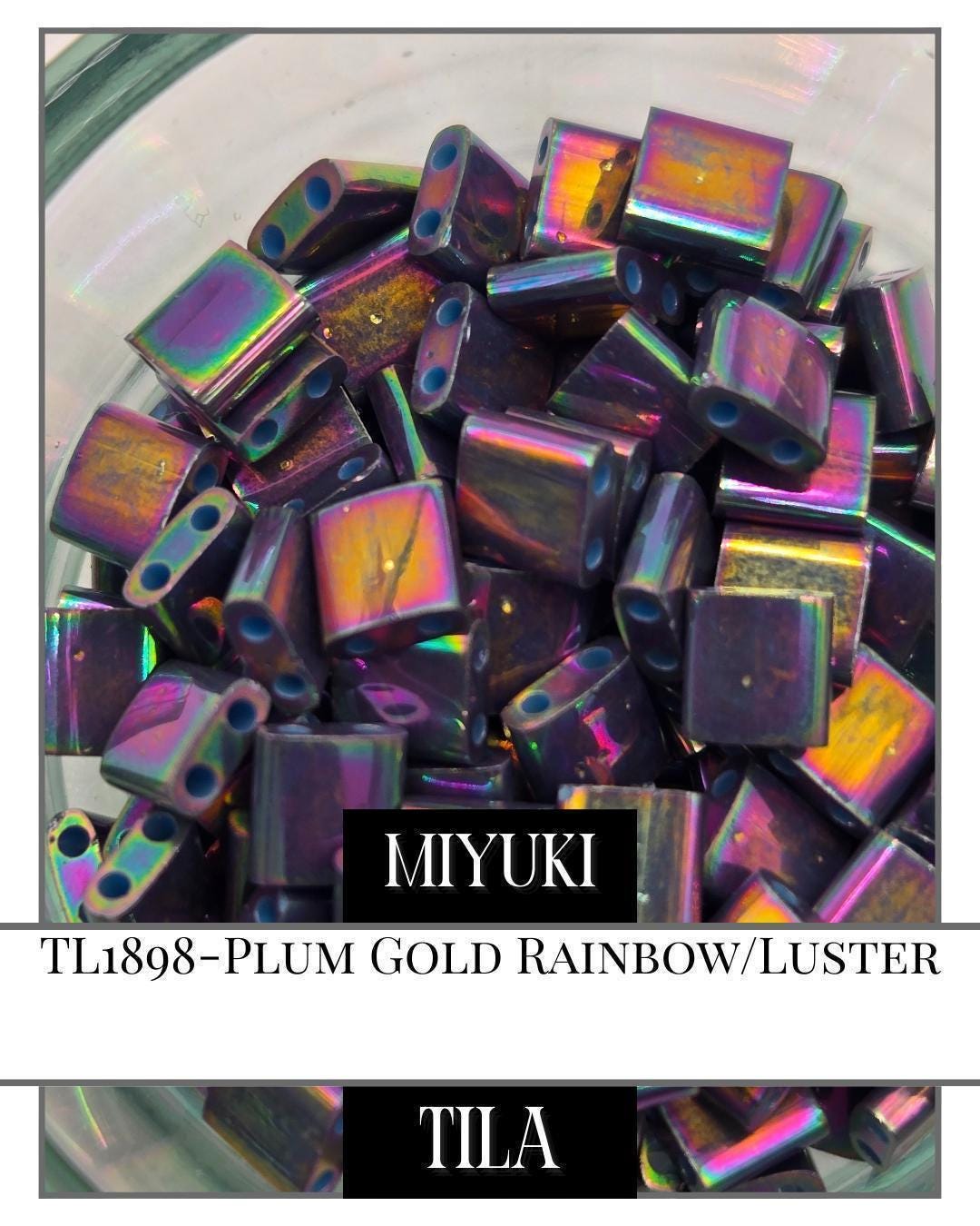 TL1898-Miyuki Tila Beads:Plum Gold R/L (7.5g pkg)