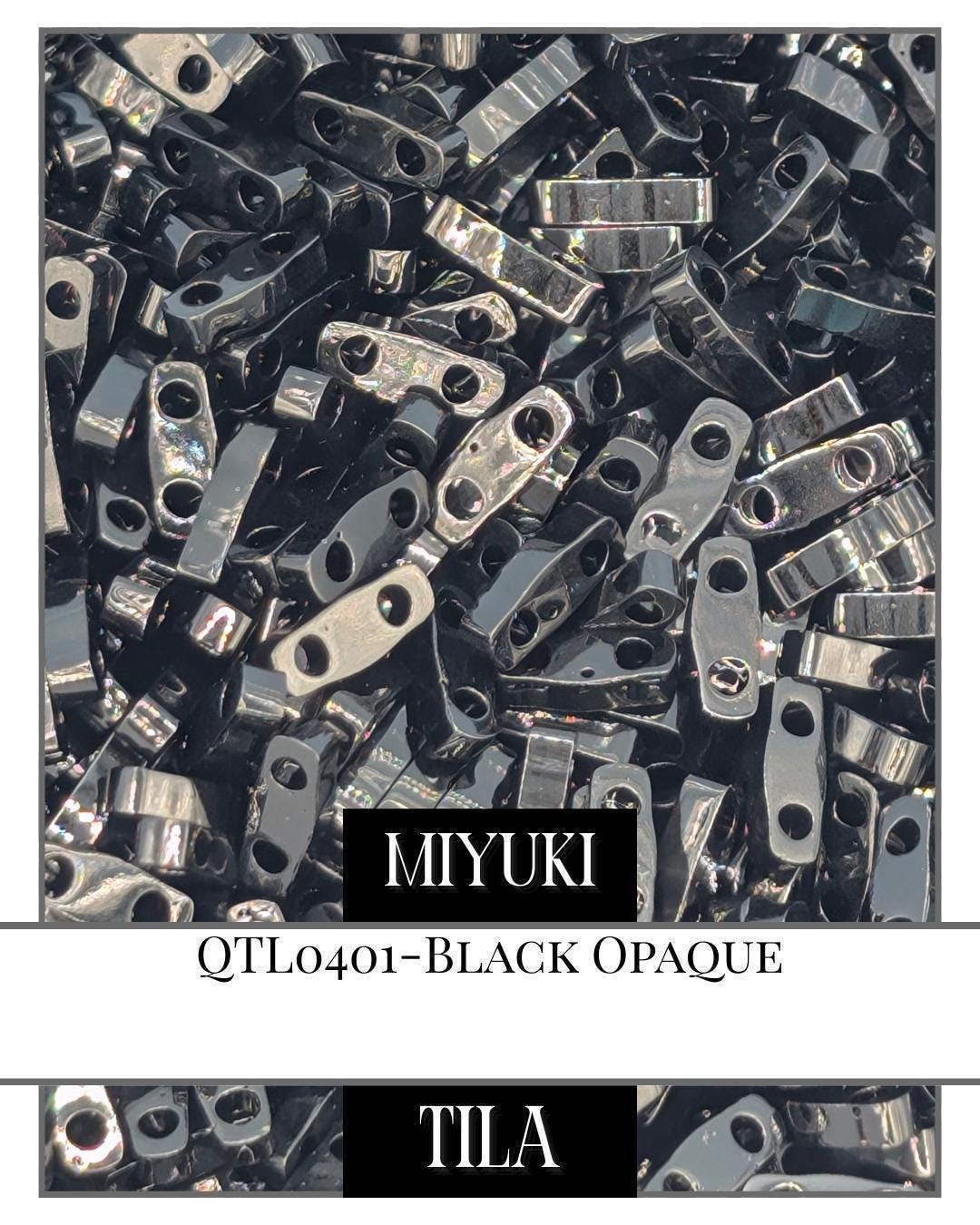 QTL0401-Miyuki Quarter Tila Beads:Black O (7.5g pkg)