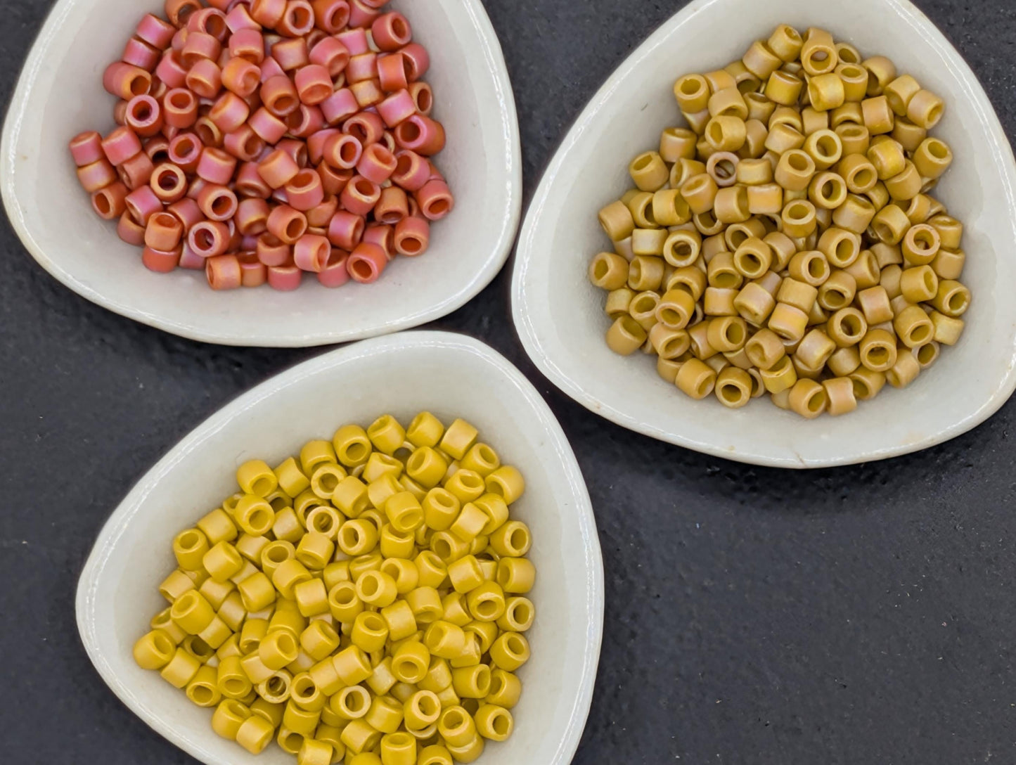 Miyuki Delica Seed Bead Set Matte Glazed Japanese Glass Beads11/0 7g of ea. color (~1400 beads 7g)