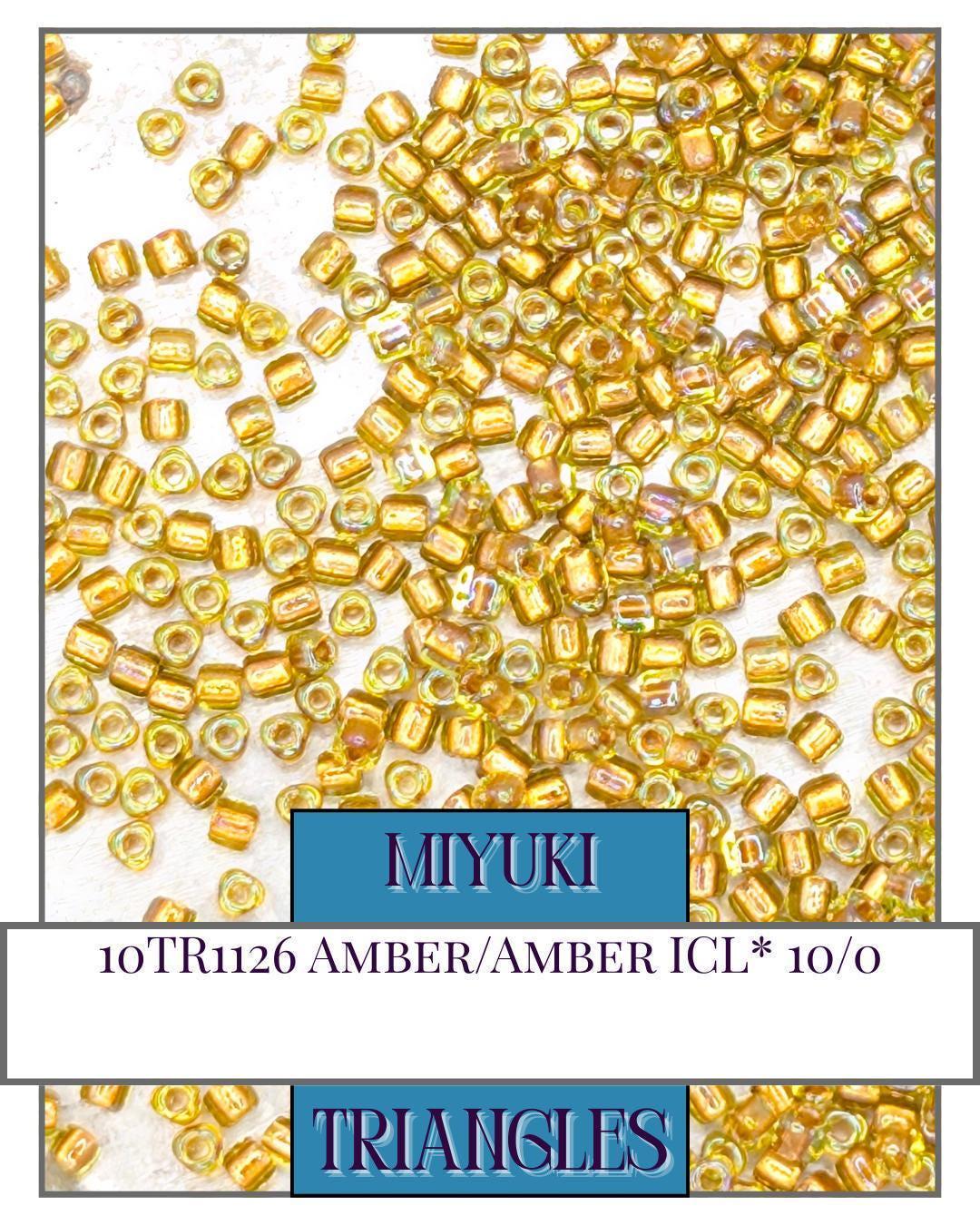 10TR1126-Miyuki Triangle Beads:Amber/Amber ICL* (10g pkg)