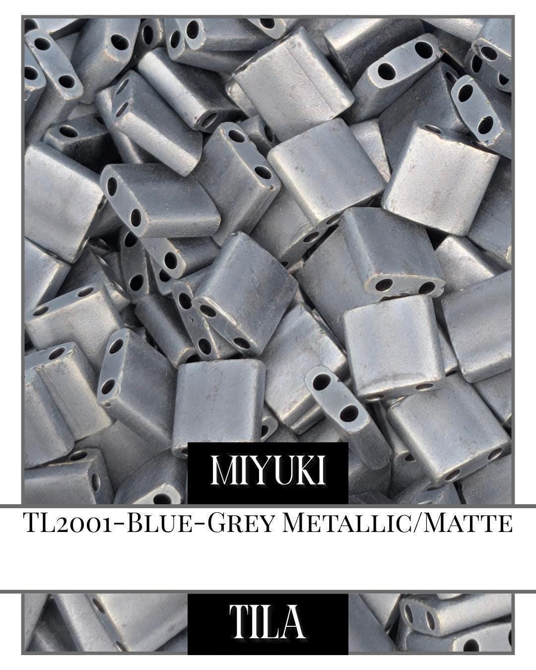 TL2001-Miyuki Tila Beads:Blue-Grey M/MA (7.5g pkg)