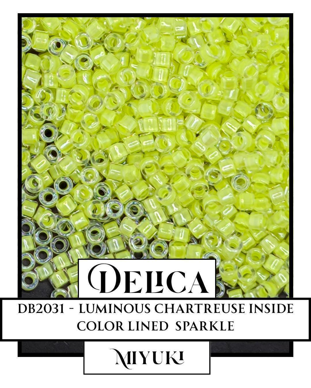DB2031-Miyuki Delica 11/0:Luminous Chartreuse ICL (7 gram pkg ~1400 Pcs)