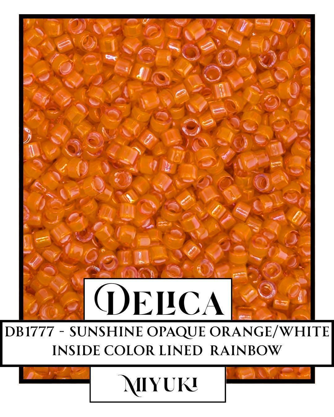 DB1777-Miyuki Delica 11/0:Sunshine Orange/White ICL/R (7 gram pkg ~1400 Pcs)