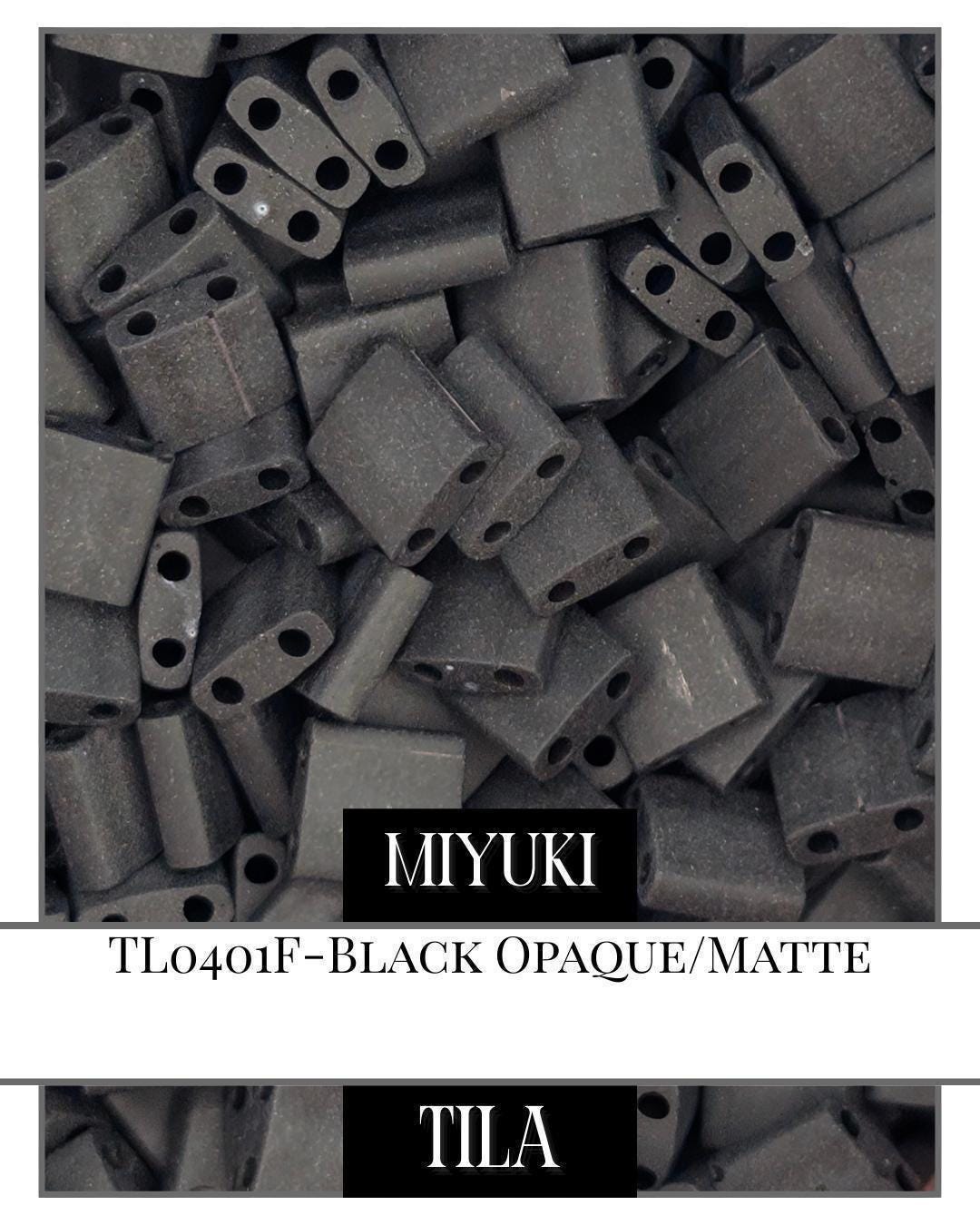 TL0401F-Miyuki Tila Beads:Black O/MA (7.5g pkg)