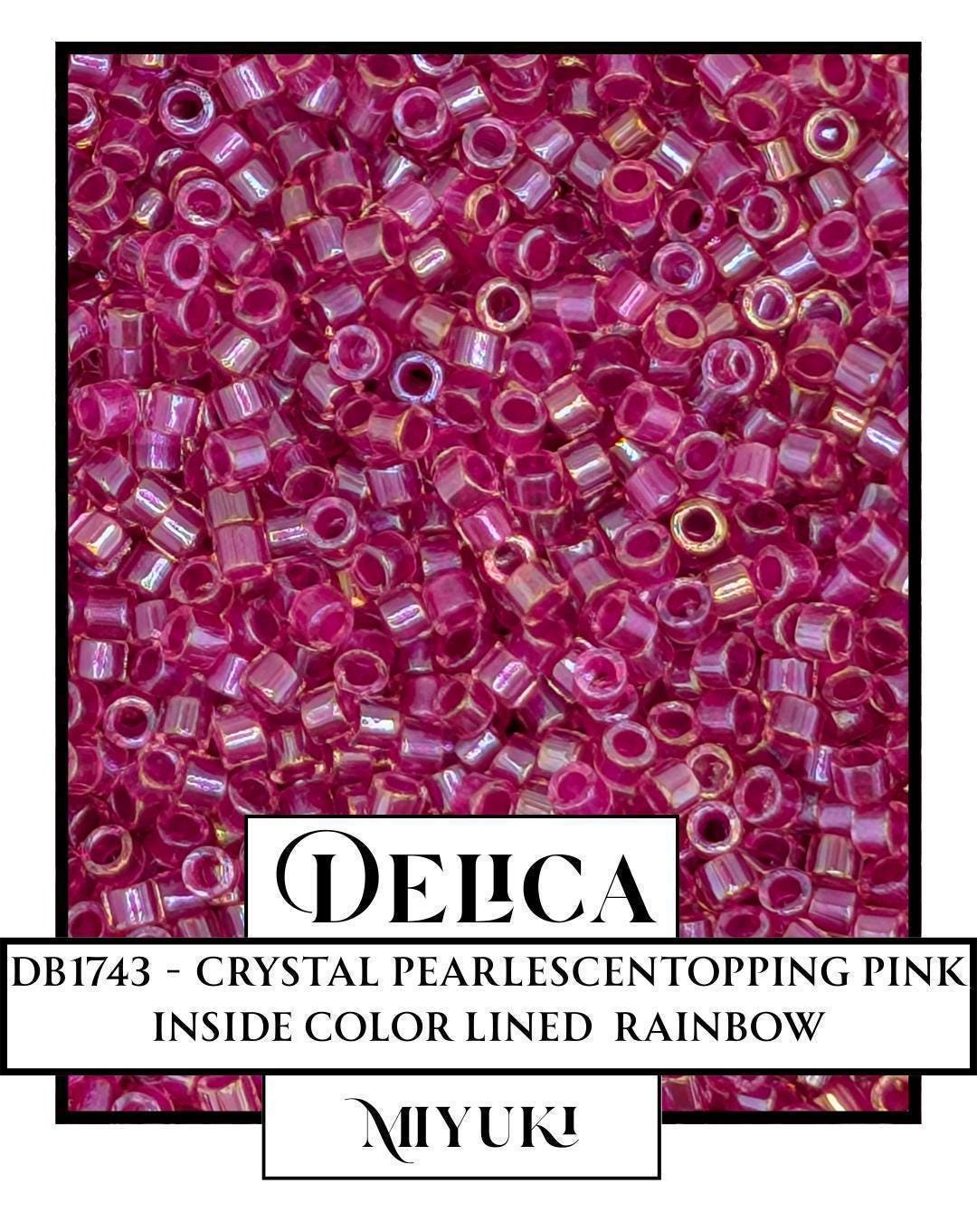 DB1743-Miyuki Delica 11/0:Crystal/Popping Pink ICL/R (7 gram pkg ~1400 Pcs)