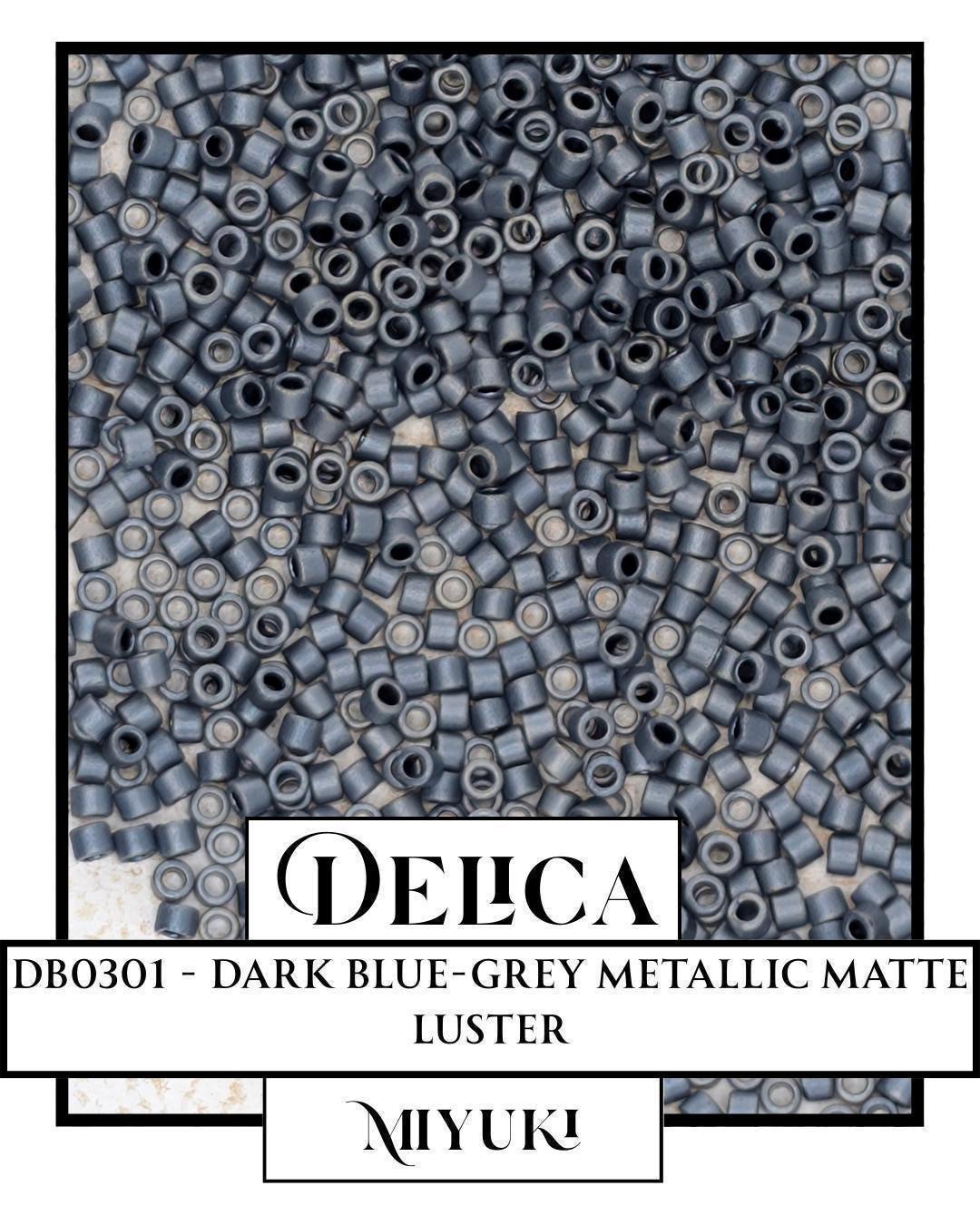 DB0301-Miyuki Delica 11/0:Dark Blue-Grey M/MA/L (7 gram pkg ~1400 Pcs)
