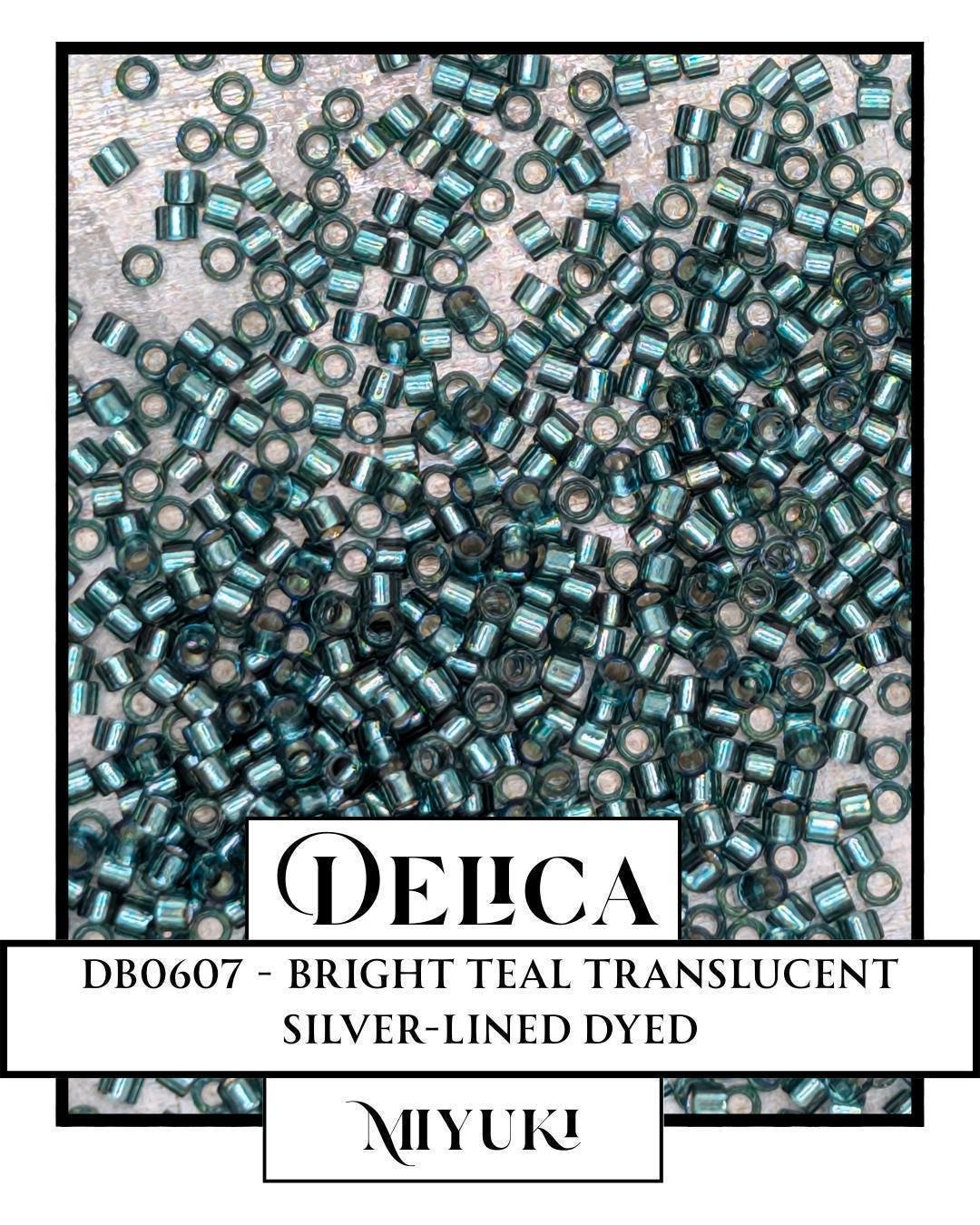 DB0607-Miyuki Delica 11/0:Bright Teal T/SL (D) (7 gram pkg ~1400 Pcs)