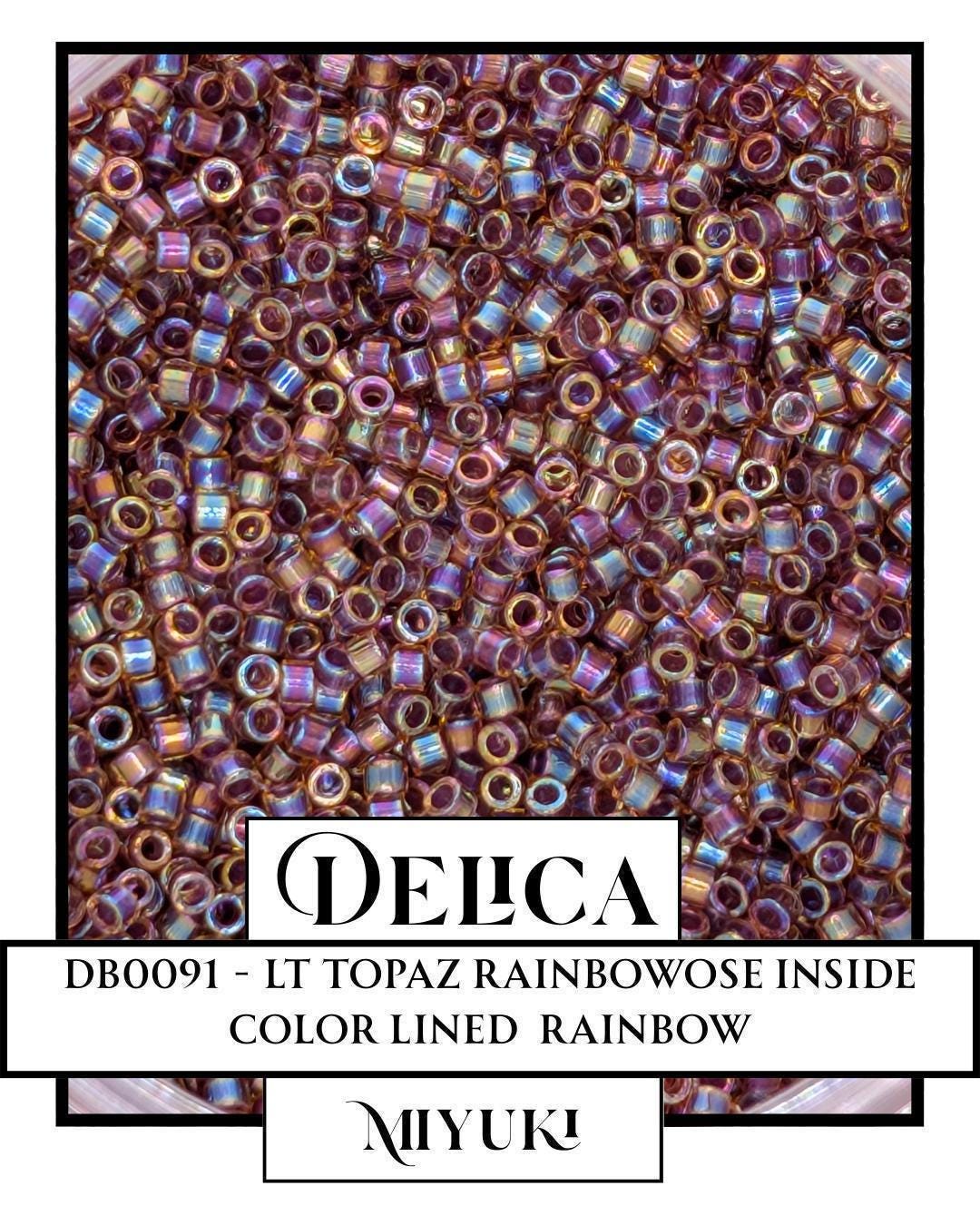 DB0091-Miyuki Delica 11/0:Lt Topaz/Rose ICL/R (7 gram pkg ~1400 Pcs)