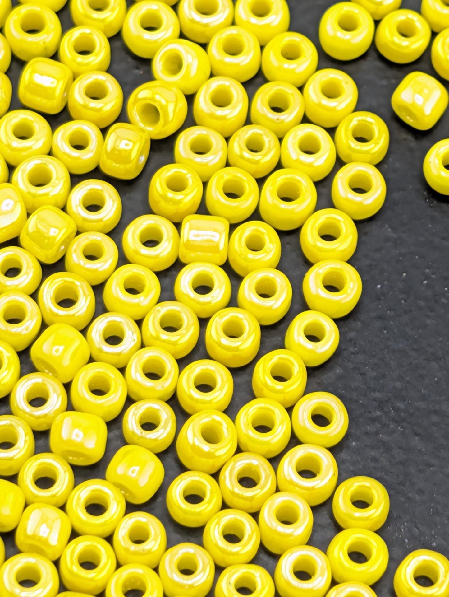 5014SB Rainbow Yellow Japanese Seed Beads: Frosted Boho Spacer Beads 8/0