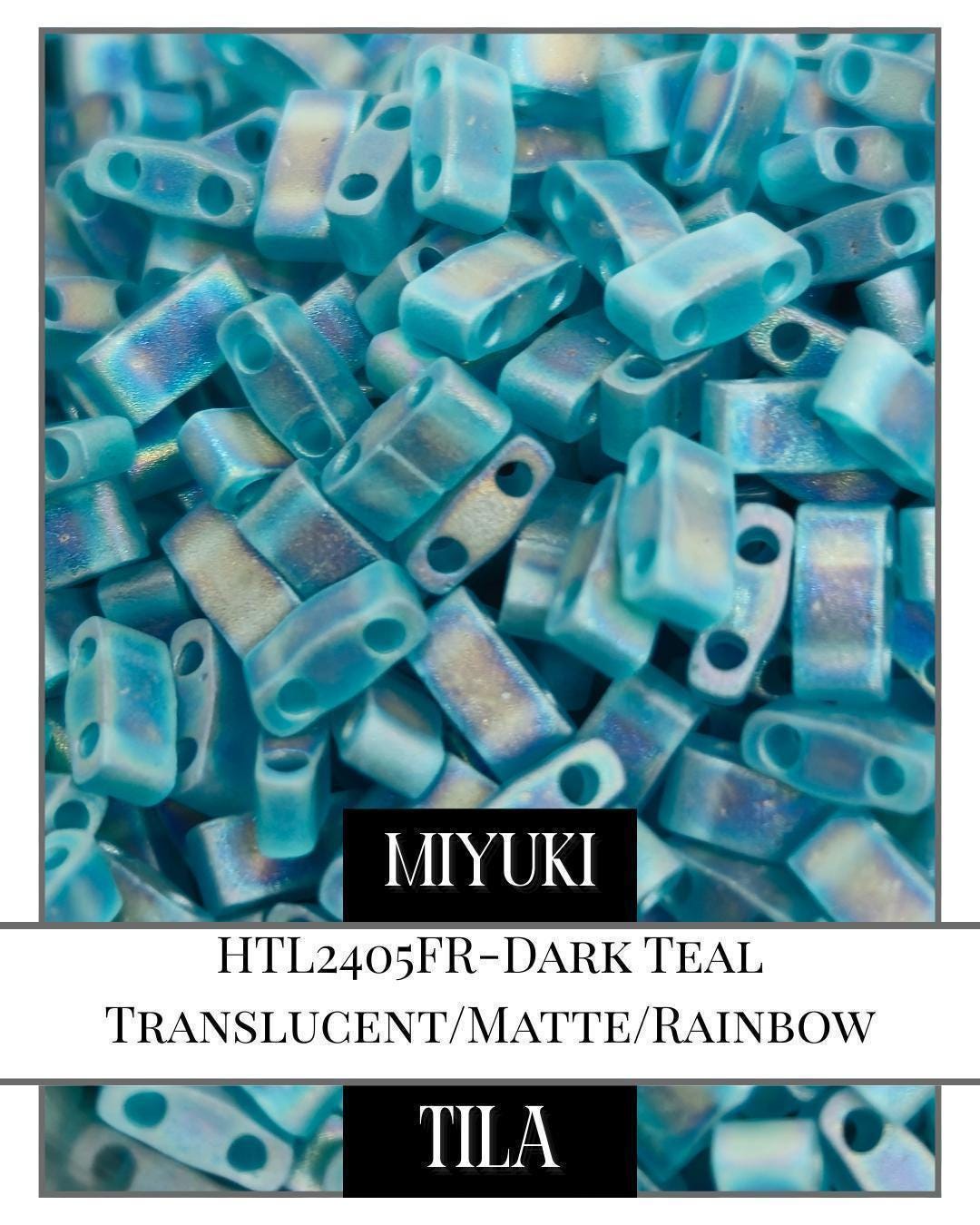 HTL2405FR-Miyuki Tila Beads:Dark Teal T/MAIR (7.5g pkg)