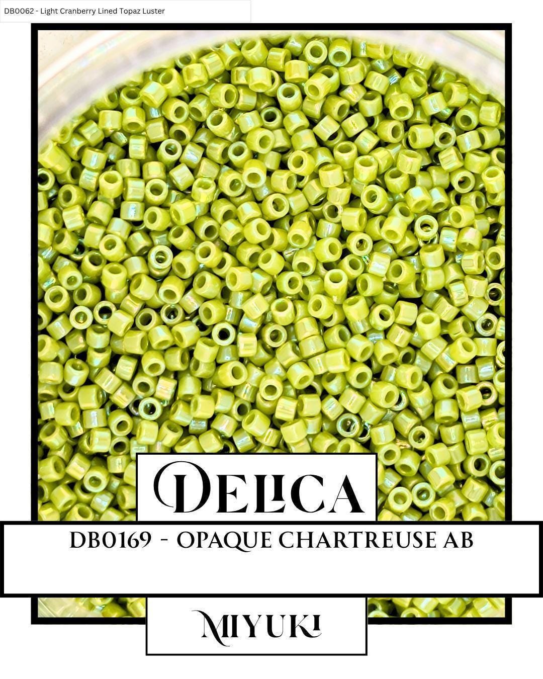 DB0169-Miyuki Delica 11/0:Opaque Chartreuse AB (7 gram pkg ~1400 Pcs)