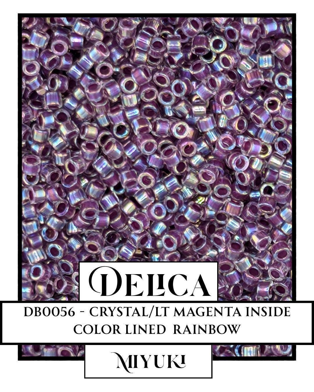 DB0056-Miyuki Delica 11/0:Crystal/Lt Magenta ICL/R (7 gram pkg ~1400 Pcs)