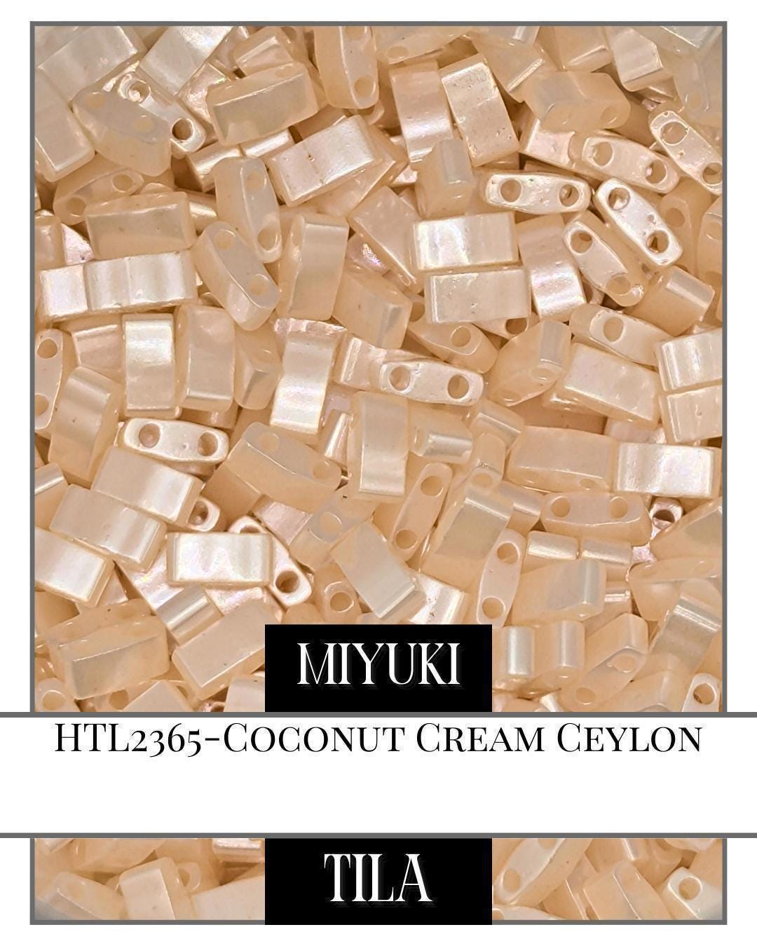 HTL2365-Miyuki Tila Beads:Coconut Cream C (7.5g pkg)