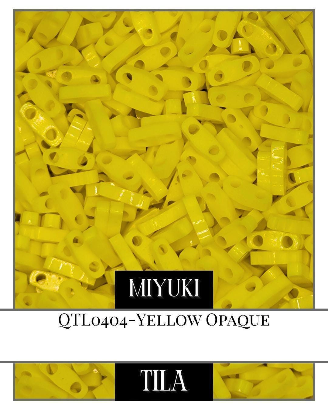 QTL0404-Miyuki Quarter Tila Beads:Yellow O (7.5g pkg)