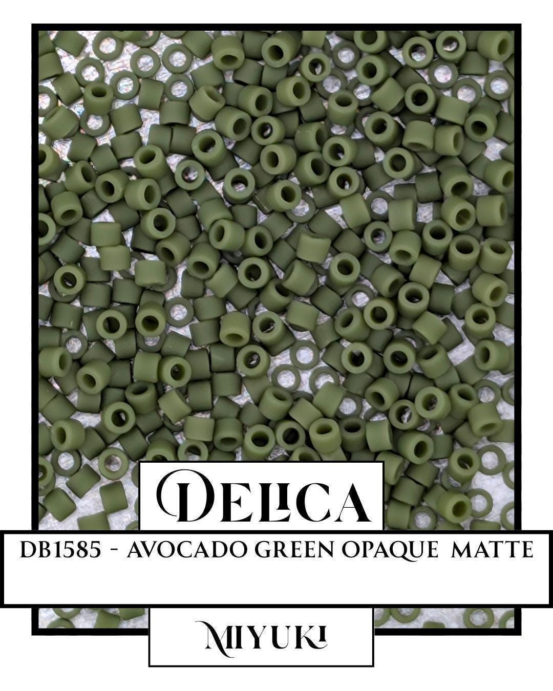 DB1585-Miyuki Delica 11/0:Avocado Green O/MA (7 gram pkg ~1400 Pcs)