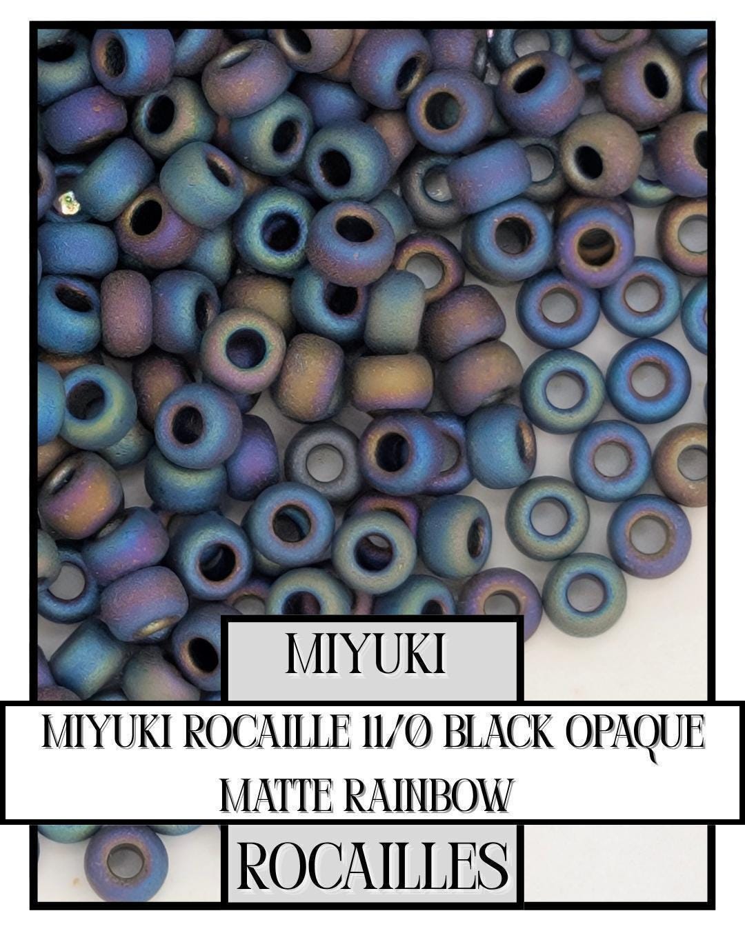 11-0401FR Miyuki Rocailles 11/0 | Black Opaque Matte Rainbow 20g