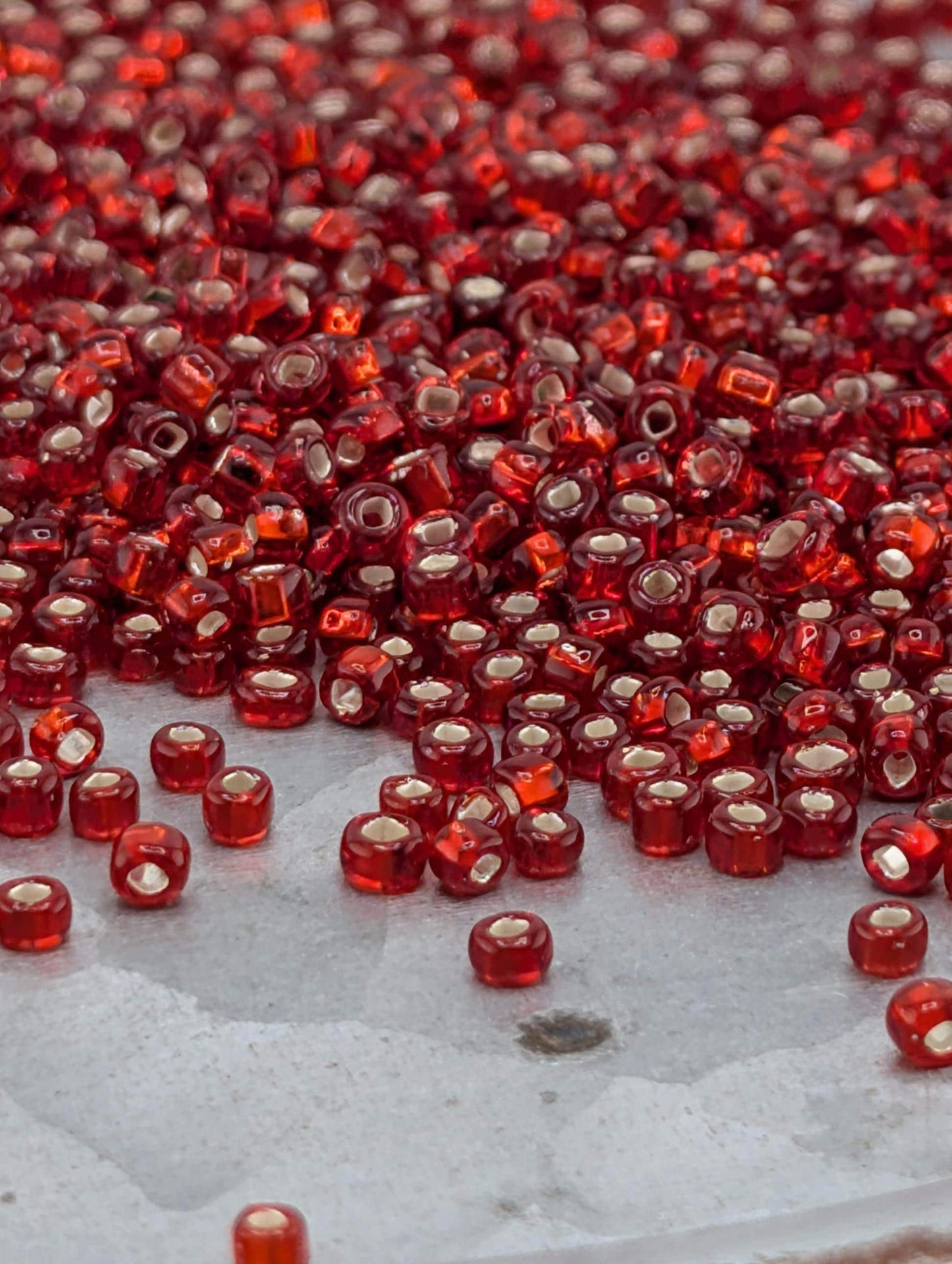 Transparent Silver-Lined Red | Preciosa Ornela Seed Beads | Size 10/0 | 15g Pkg ~1425 pcs