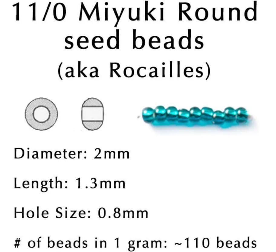 11-0339 Miyuki Rocailles 11/0 | Aqua/Blue Inside Color Lined/R 20g