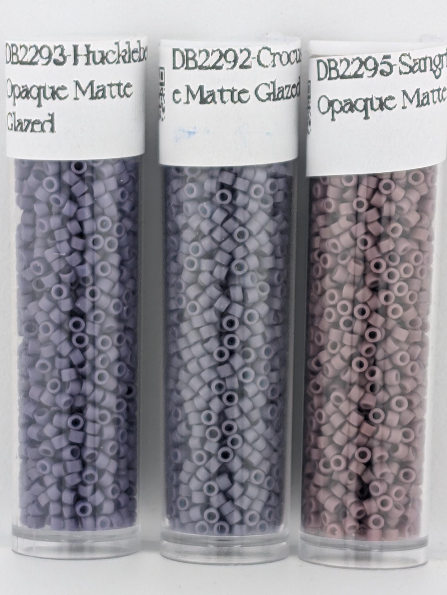 3 Miyuki Delica Size 11/0 Seed Bead Set: Matte Glazed Japanese Glass Seed Beads 7g of ea. color (~1400 beads per 7g)