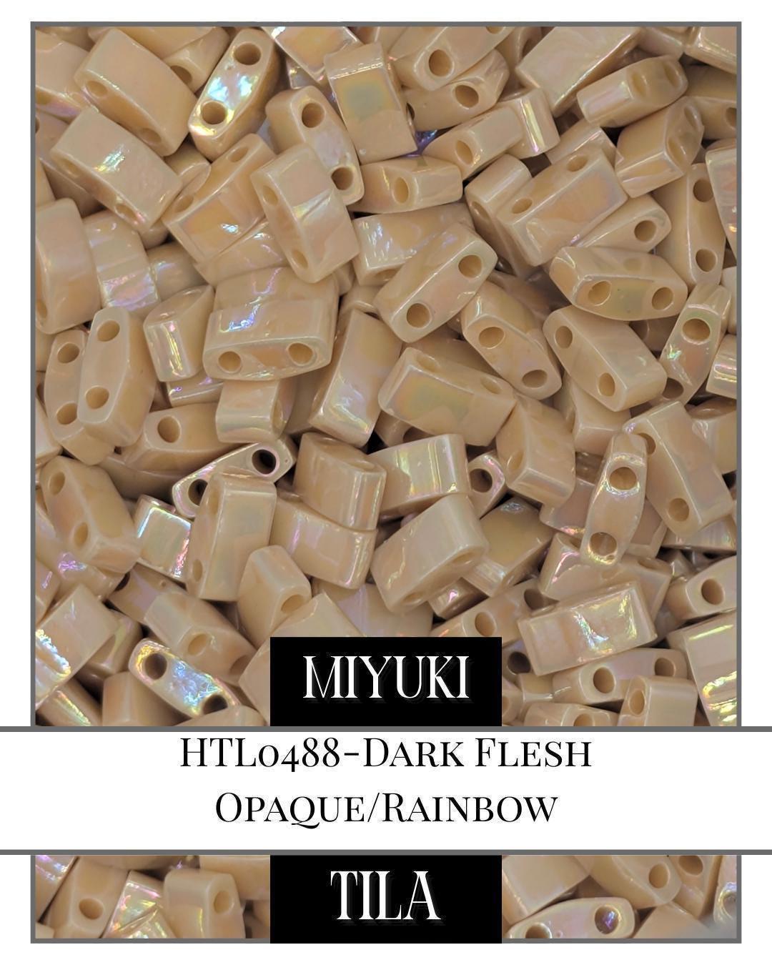HTL0488-Miyuki Tila Beads:Dark Flesh O/UR (7.5g pkg)