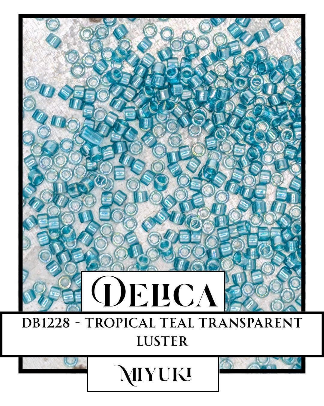 DB1228-Miyuki Delica 11/0:Tropical Teal T/L (7 gram pkg ~1400 Pcs)