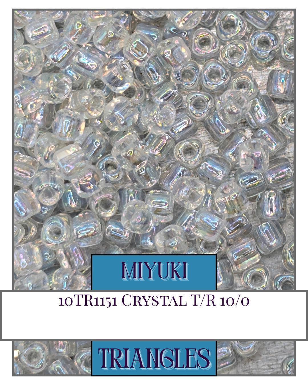 10TR1151-Miyuki Triangle Beads:Crystal T/R (10g pkg)