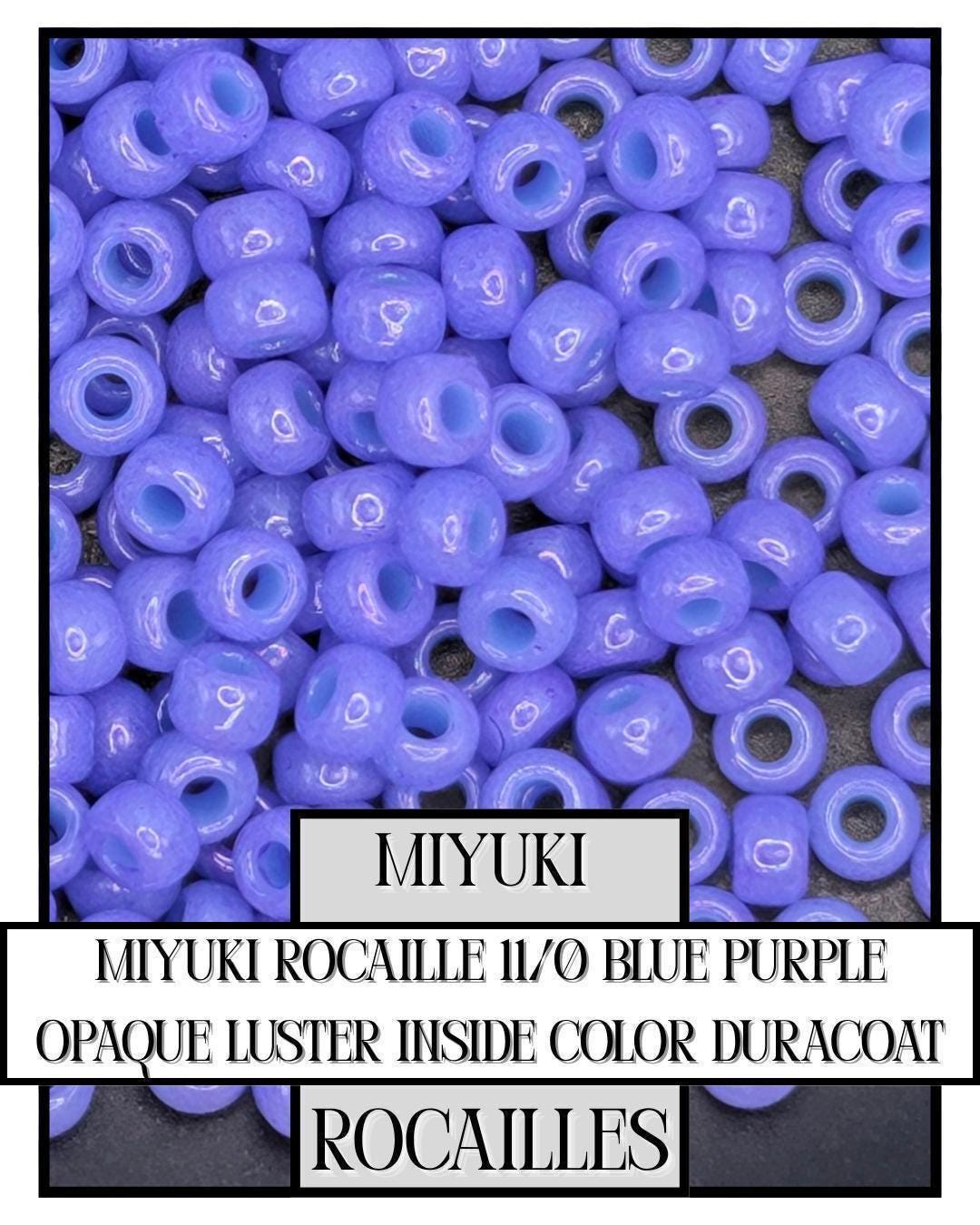 11-1477 Miyuki Rocailles 11/0 | Blue/Purple Opaque Luster/Inside Color Lined (D) 20g