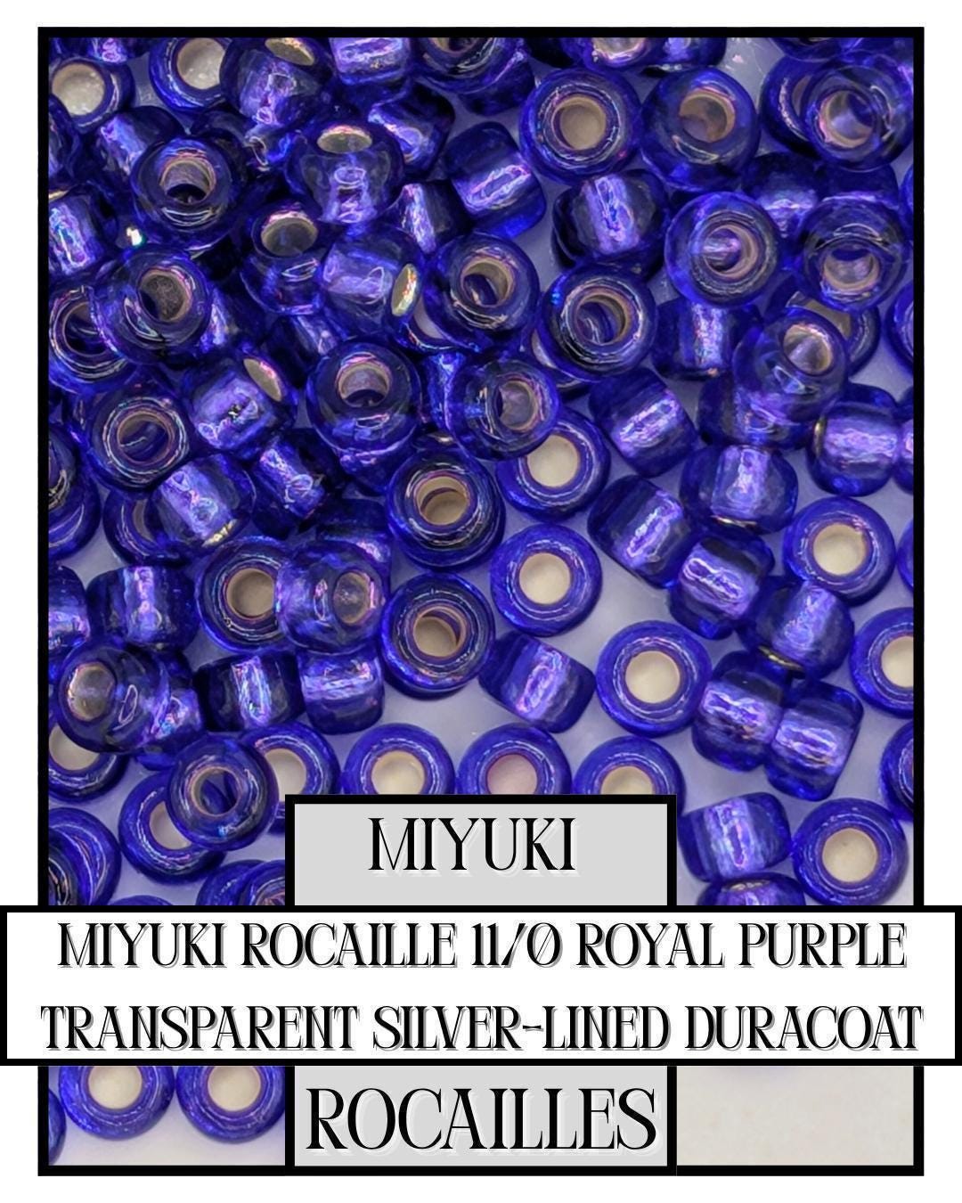 11-1446 Miyuki Rocailles 11/0 | Royal Purple Translucent Silver-Lined (D) 20g