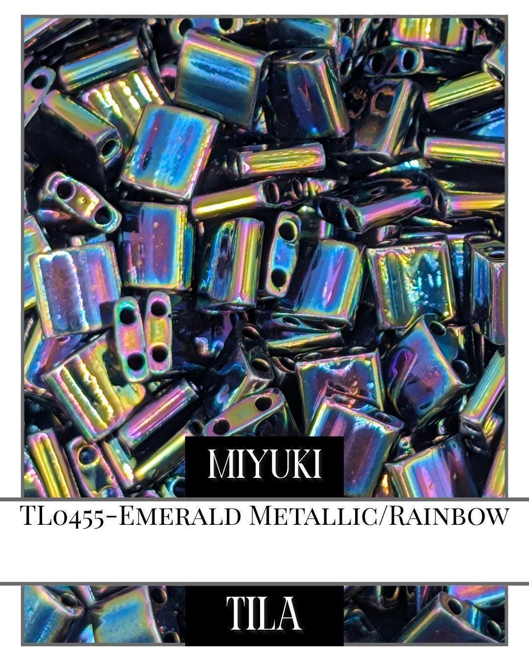 TL0455-Miyuki Tila Beads:Emerald M/R (7.5g pkg)