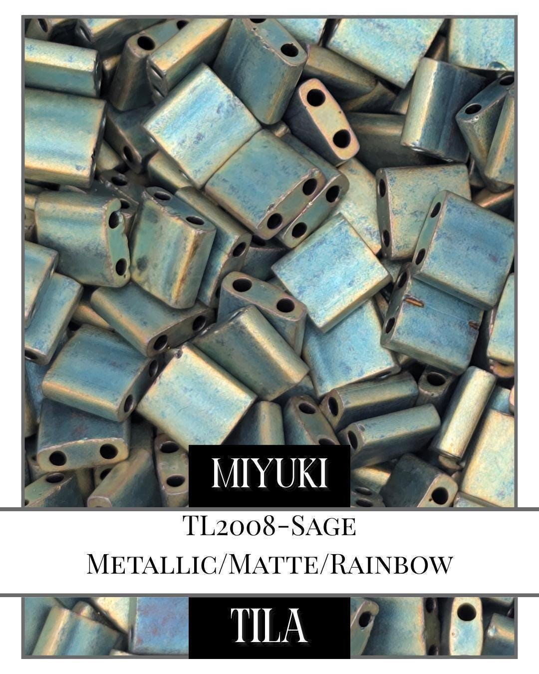 TL2008-Miyuki Tila Beads:Sage M/MA/R (7.5g pkg)