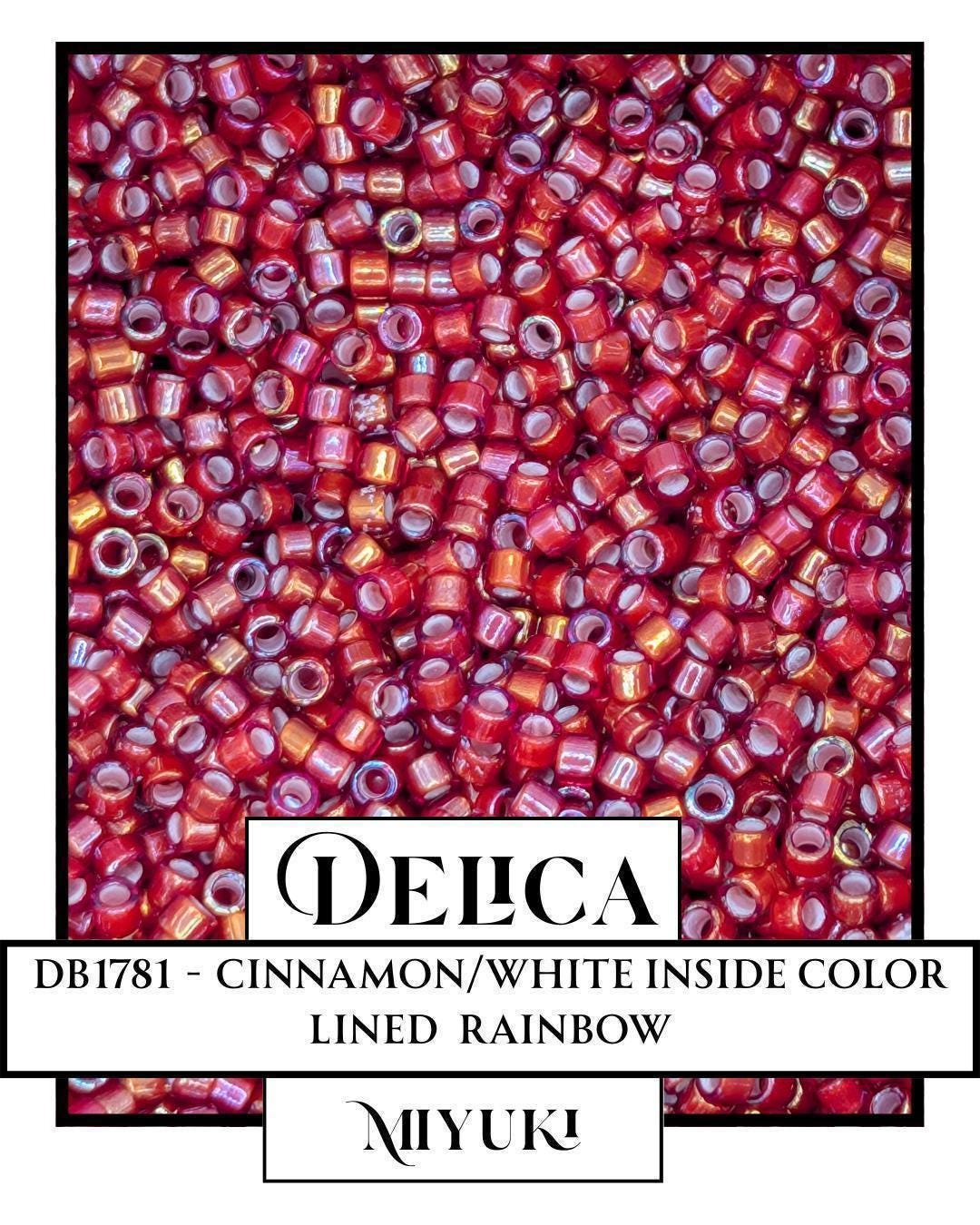 DB1781-Miyuki Delica 11/0:Cinnamon/White ICL/R (7 gram pkg ~1400 Pcs)