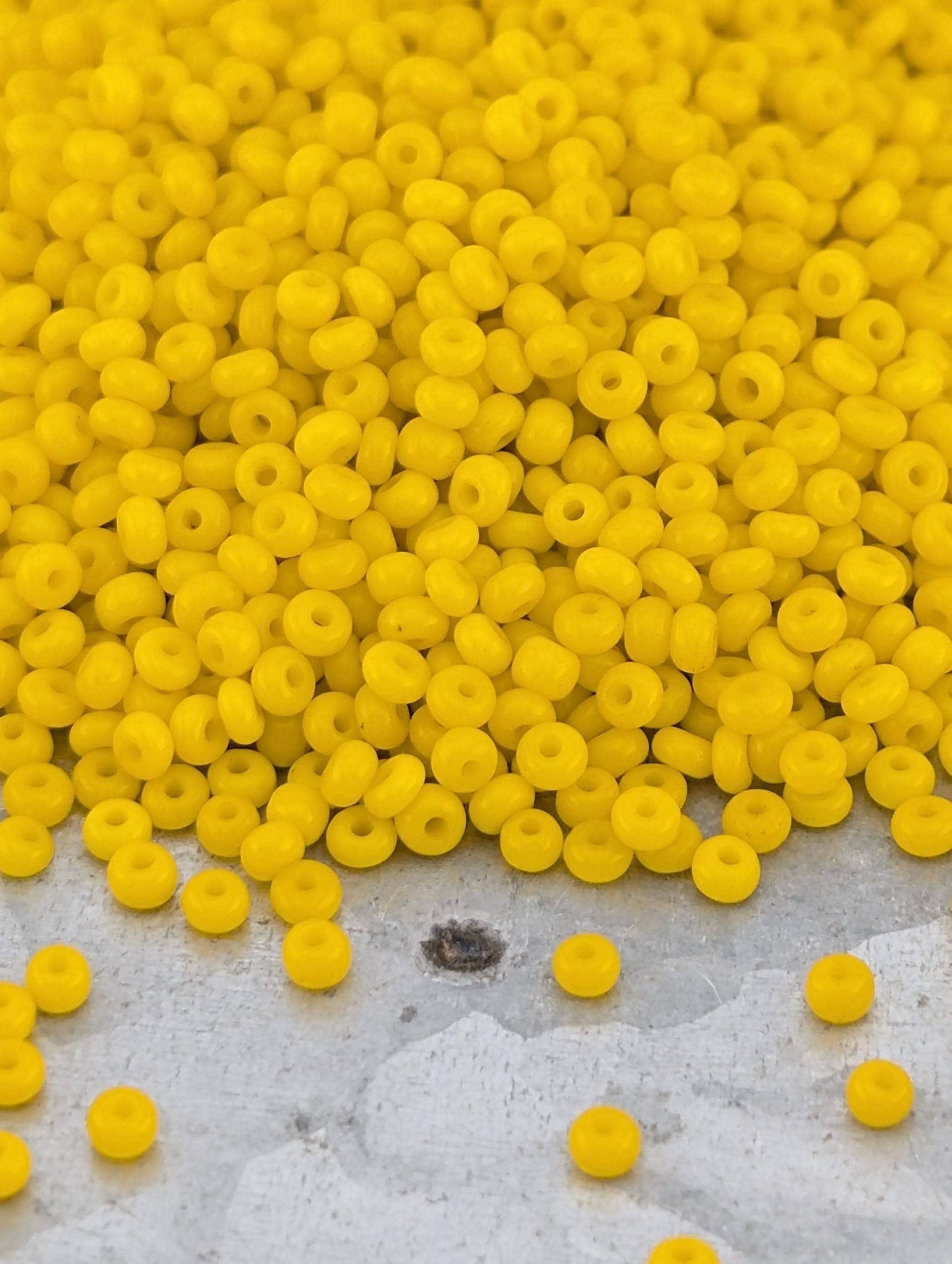 Opaque Canary Yellow | Preciosa Ornela Seed Beads | Size 10/0 | 15g Pkg ~1425 pcs