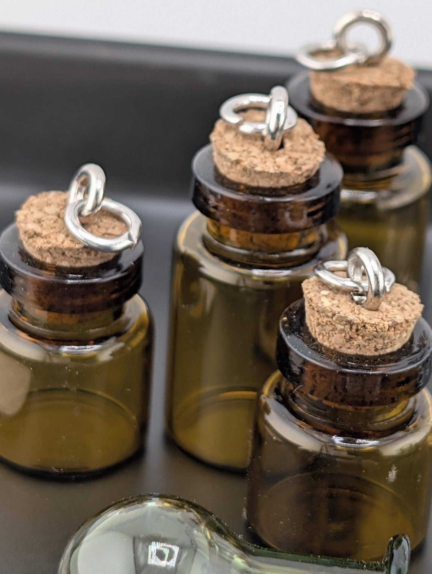 Set of 10 Glass Vial Charms: DIY Jewelry Making Supplies