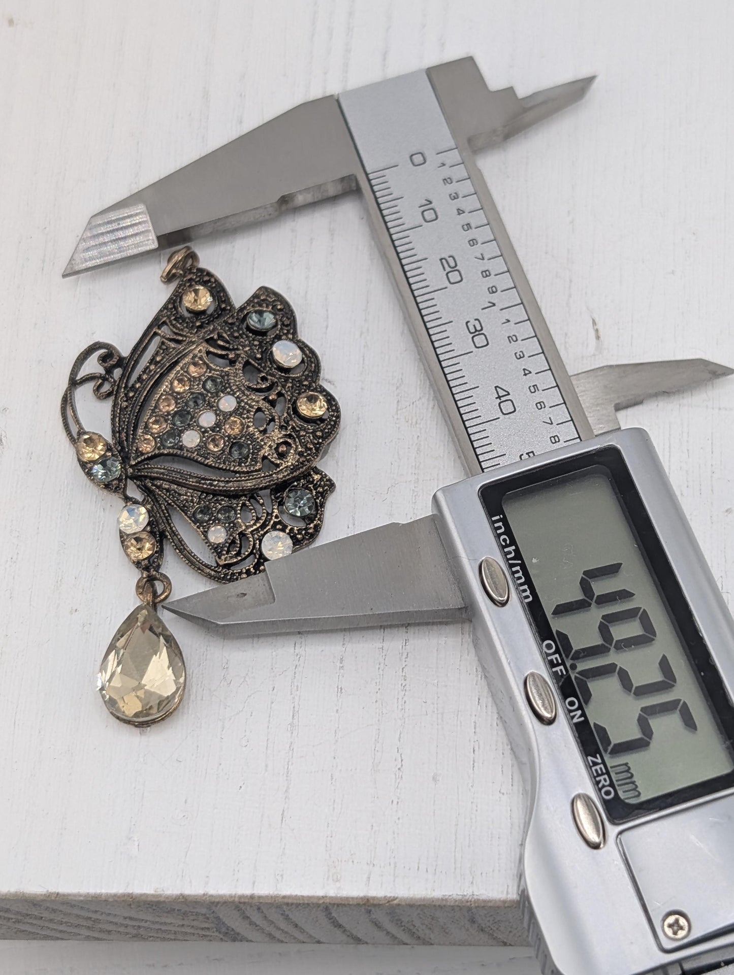 Bronze Butterfly Goth Ornate Focal Pendant Bag Charm