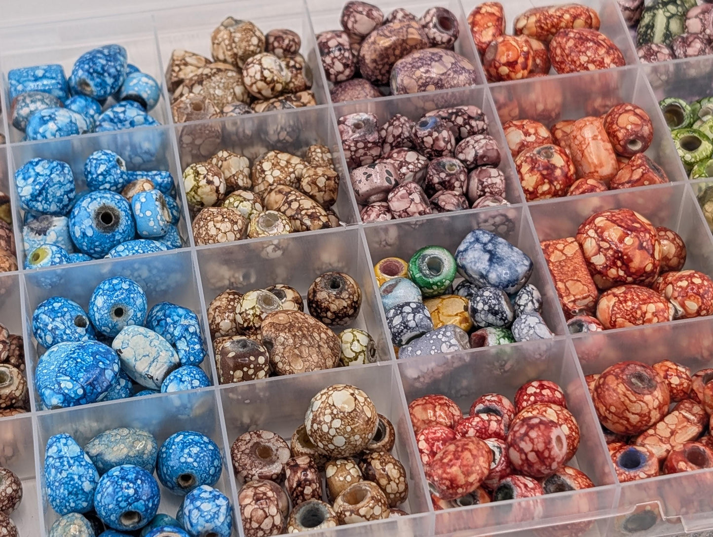Assorted Glass Marbled Beads